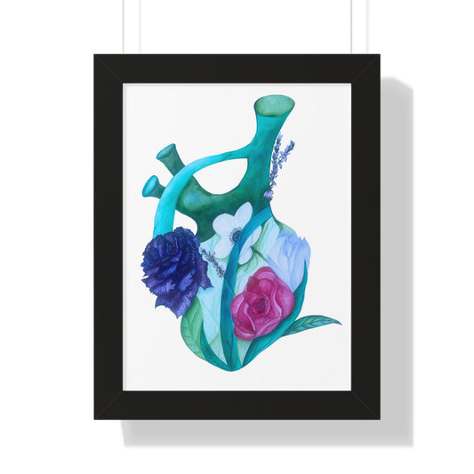 Framed Print — Floral Anatomical Heart Print