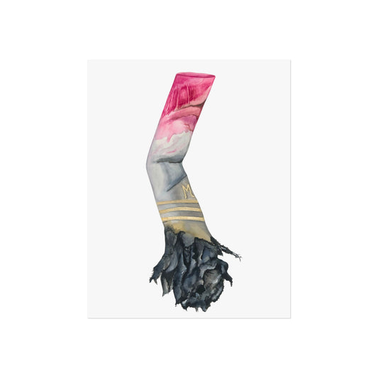 Lipstick & Cigarette Giclée Art Print – Pink, Gray & Gold Minimal Wall Art