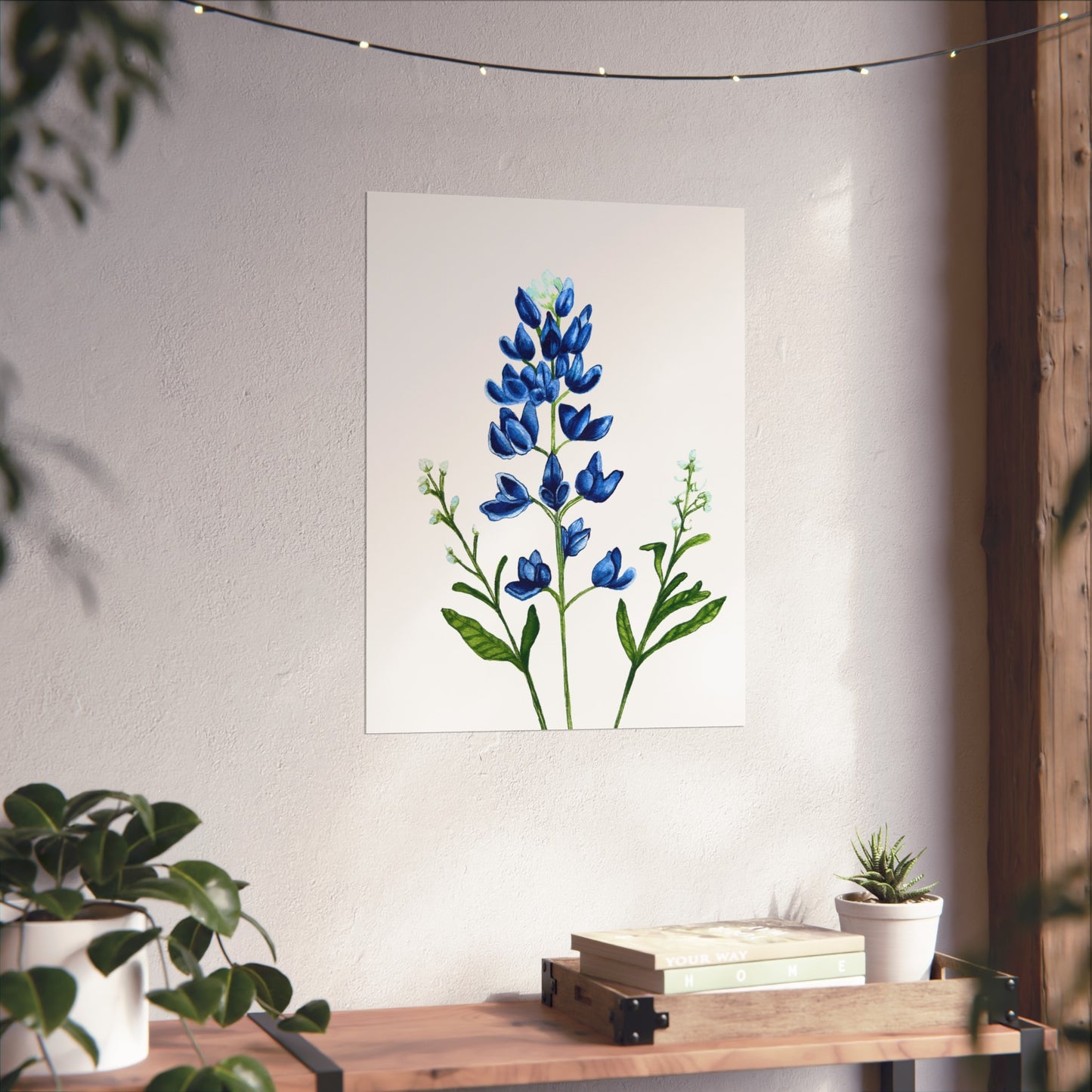 Bluebonnet Giclée Art Print — Botanical Wildflower Wall Art