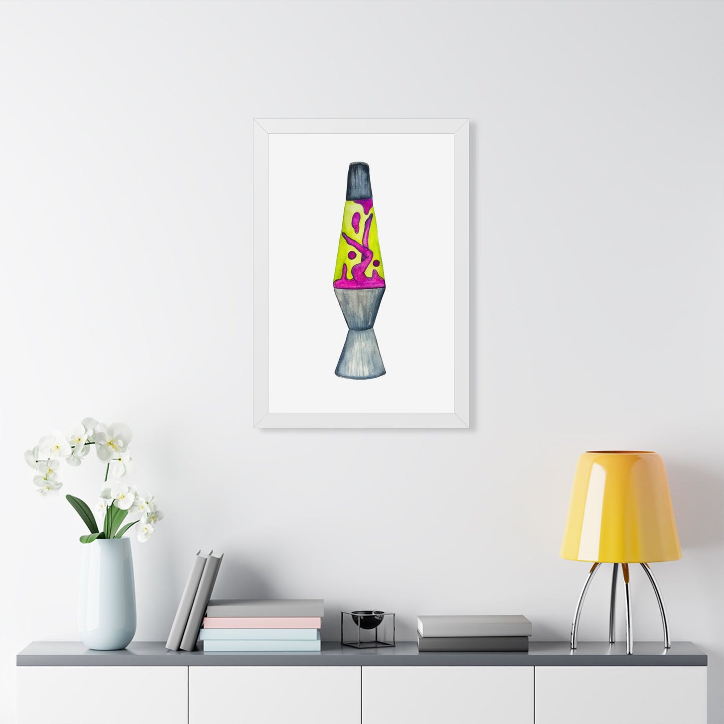 Lava Lamp Lady Framed Poster Retro Neon Home Wall Art