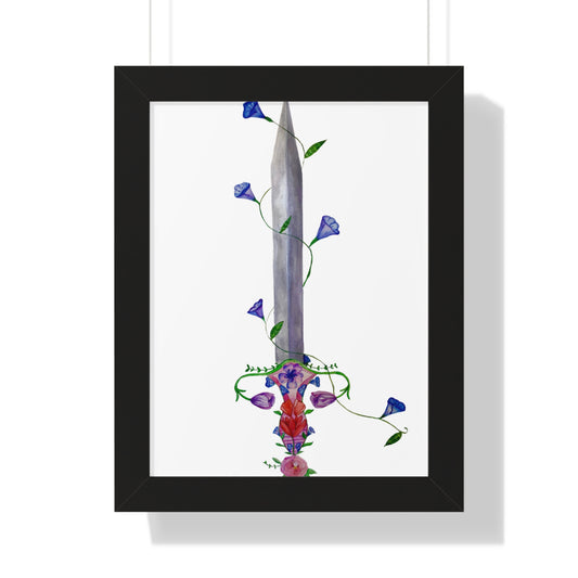 Floral Sword Art Print — Botanical Dagger Wall Art