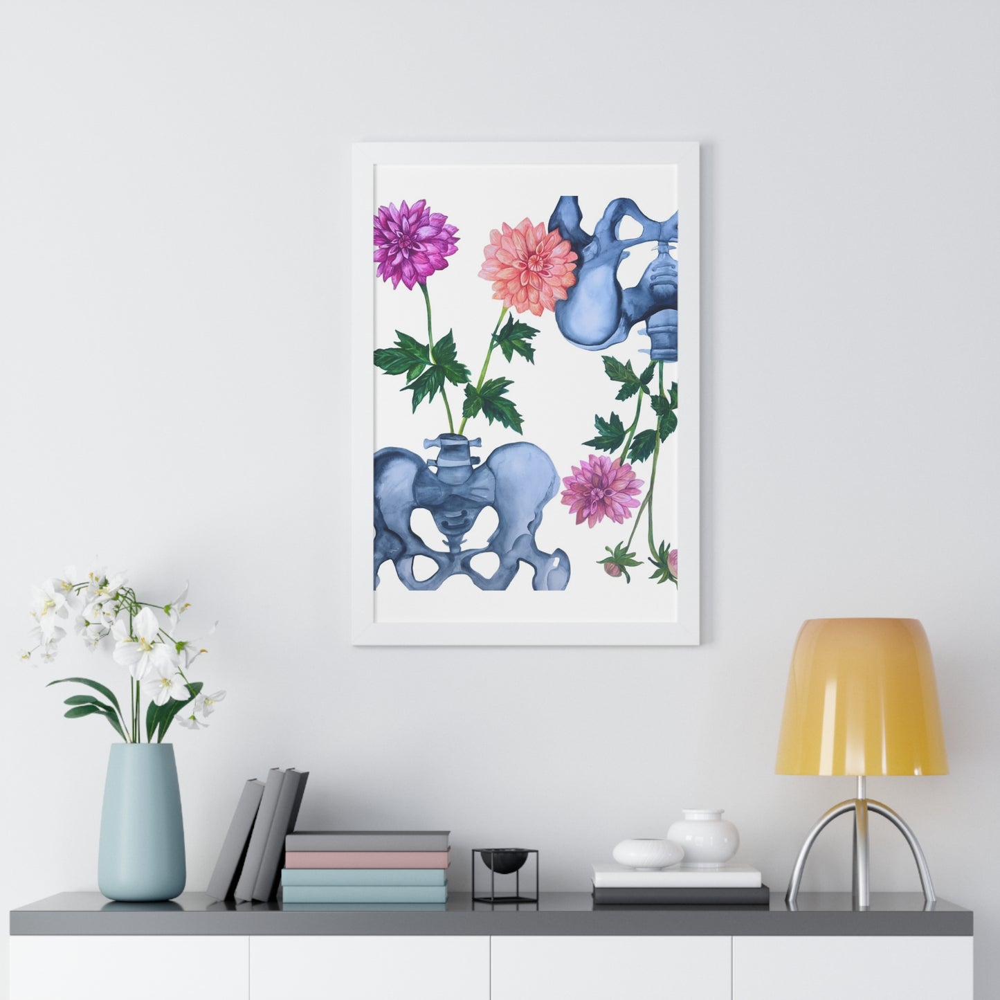 Anatomical Pelvis Floral— Botanical Medical Art Print