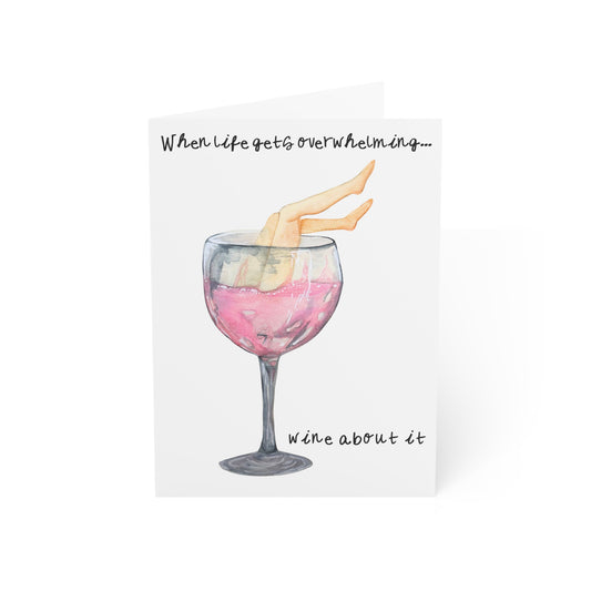 Funny Feminist Wine Glass Greeting Cards — Cheeky 'Wine Glass Legs' Card Pack (1/10/30/50)