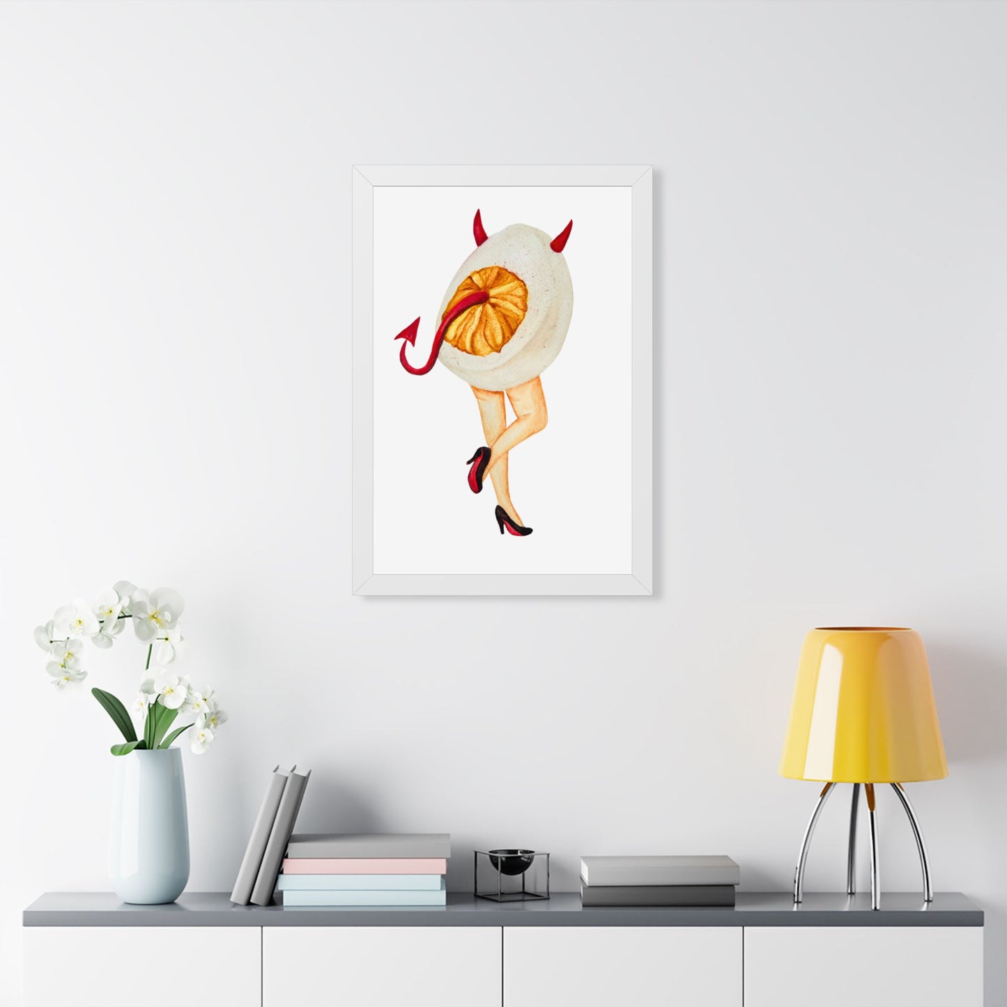 Devilish Egg Darling Quirky Pinup Art Framed Print