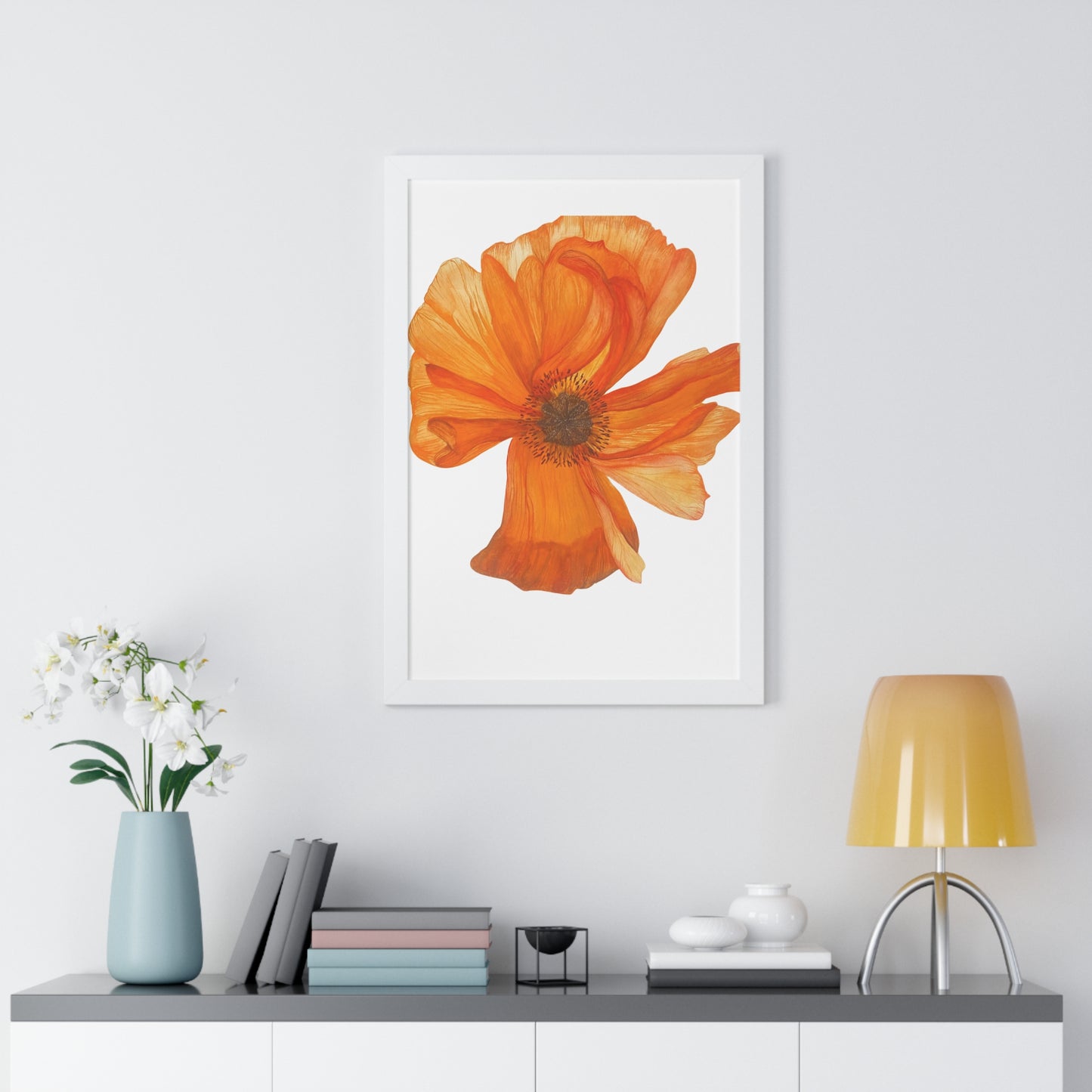 Framed Print – Orange Poppy Floral Art Print
