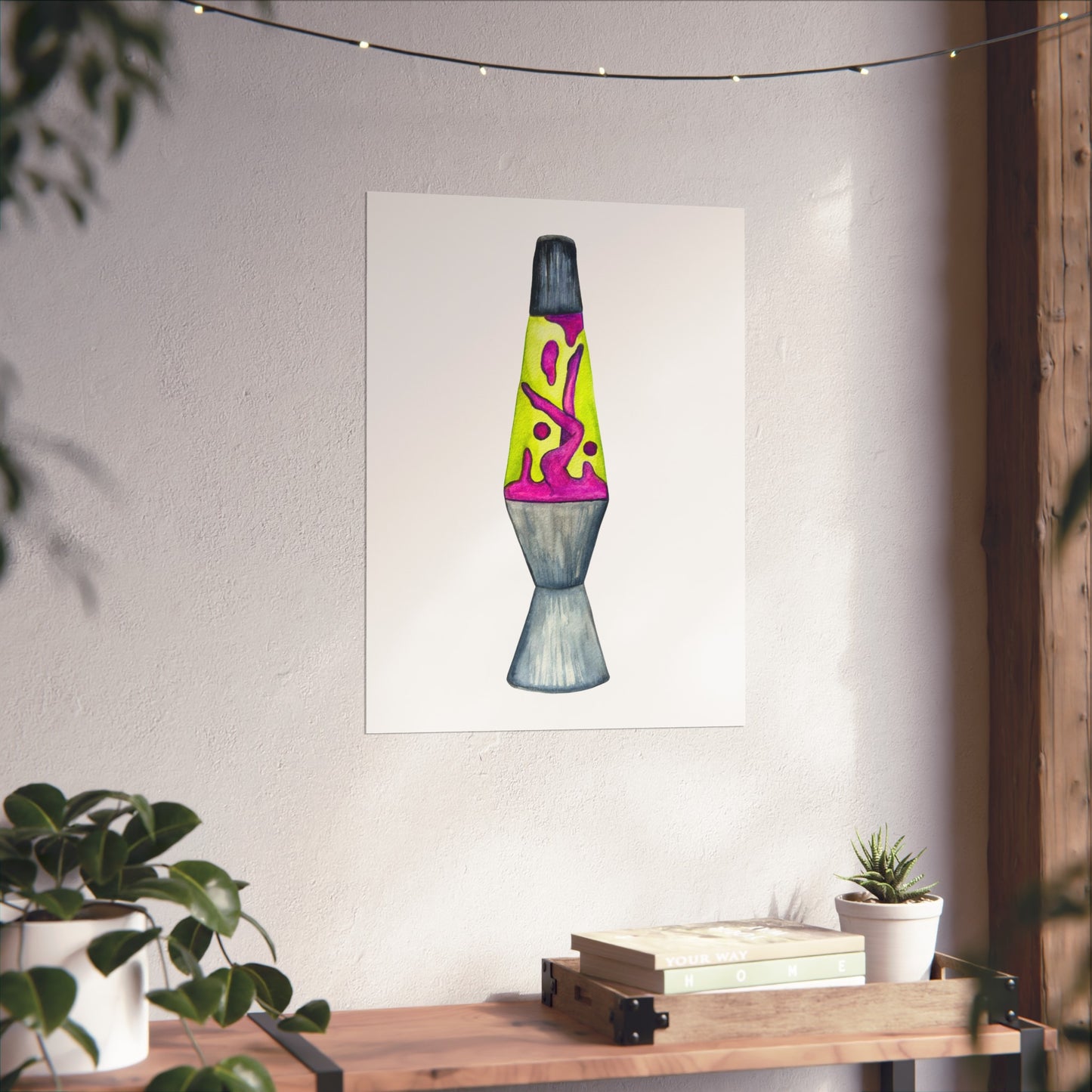 Lava Lamp Lady Fine Art Poster Retro Neon Home Decor Print