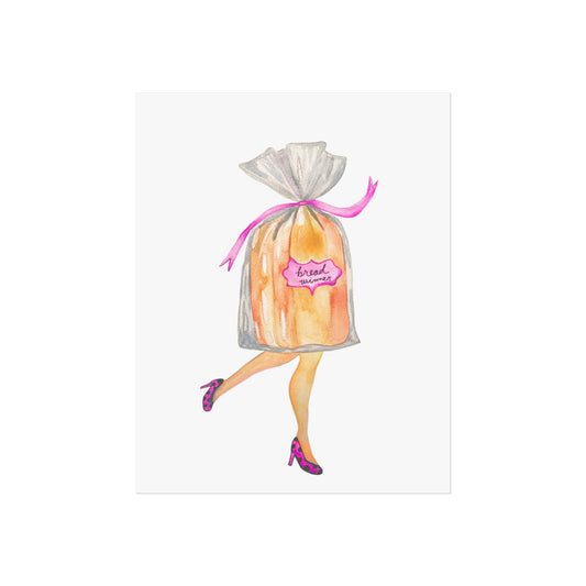 Giclée Art Print — Whimsical 'Bread Winner' Feminist Funny Illustration