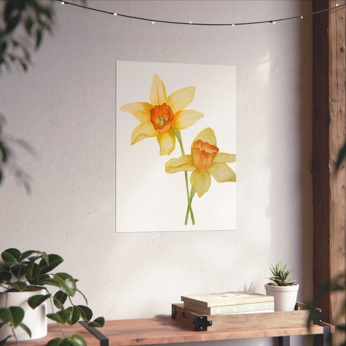 Daffodil Watercolor Giclée Art Print — Yellow Spring Floral Wall Art