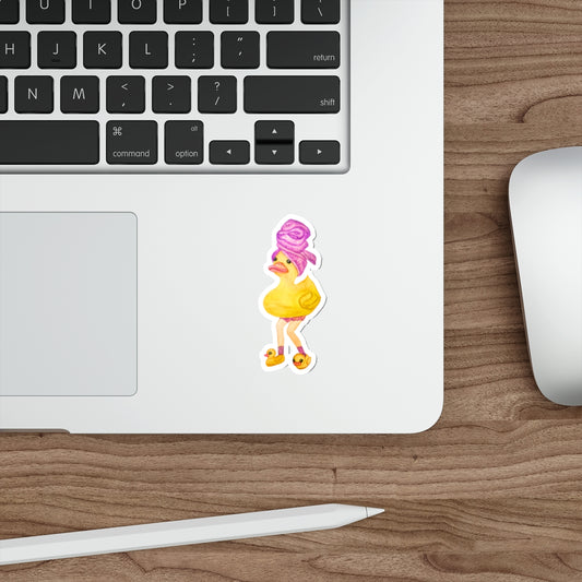 "Just Waiding" Rubber Duck with Legs Sticker