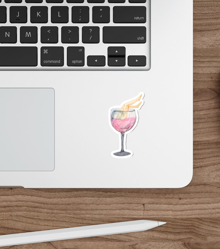 "White Zin with Legs" Rose Wine Sticker