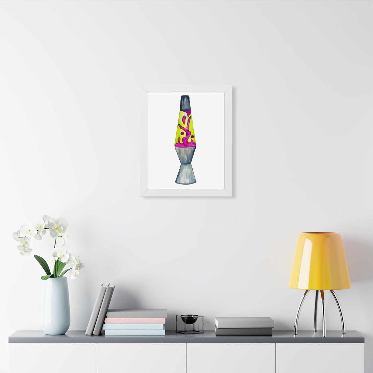 Lava Lamp Lady Framed Poster  Retro Neon Home Wall Art