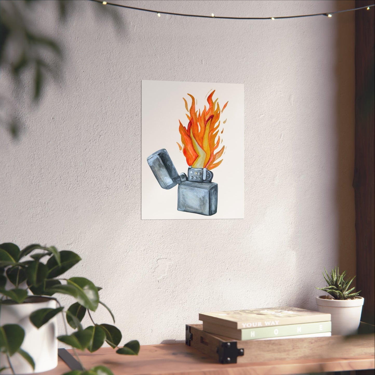 Lighter Legs Flame Giclée Art Print — Watercolor Fire Illustration