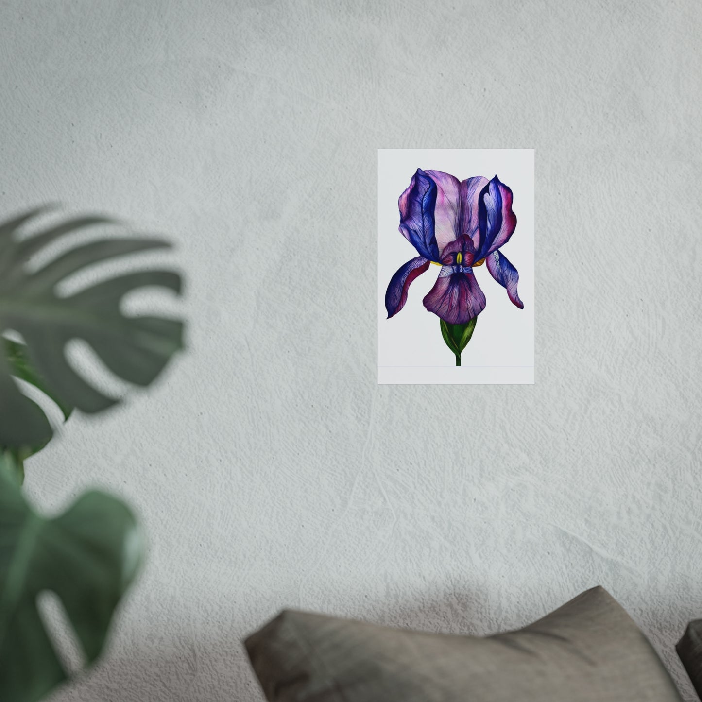 Iris Giclée Art Print — Purple Watercolor Botanical Wall Art