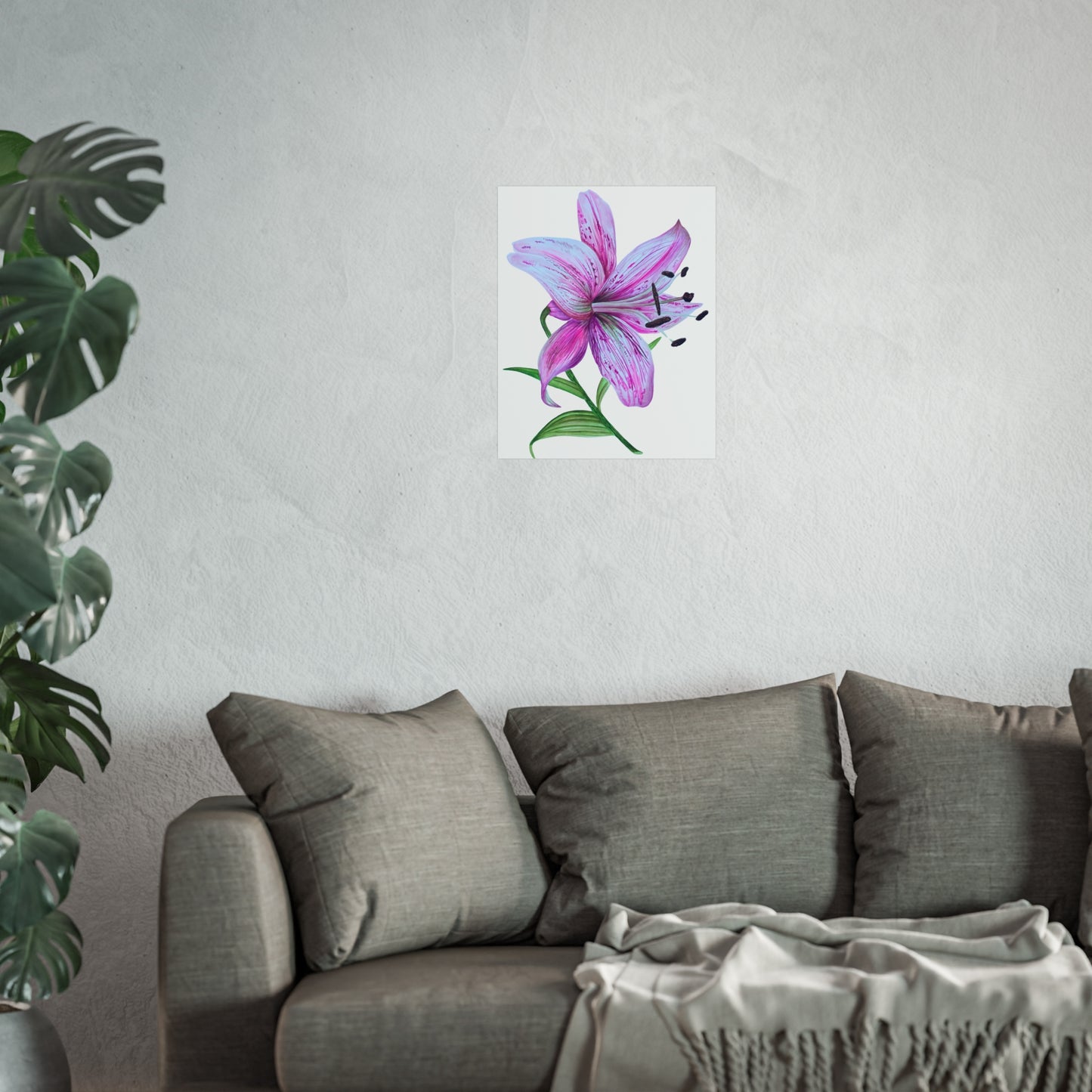 Pink Lily Giclée Art Print — Botanical Wall Art Poster