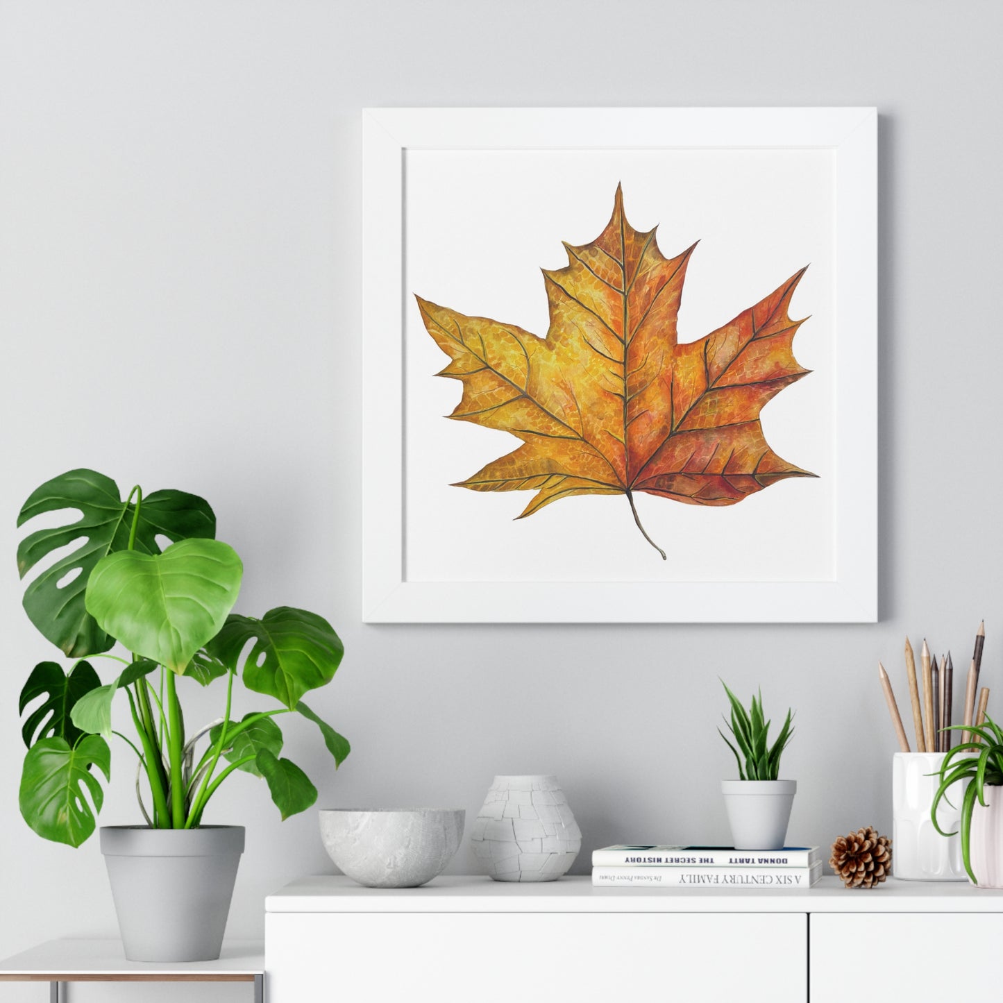 Autumn Maple Leaf Framed Print  — Botanical Wall Art