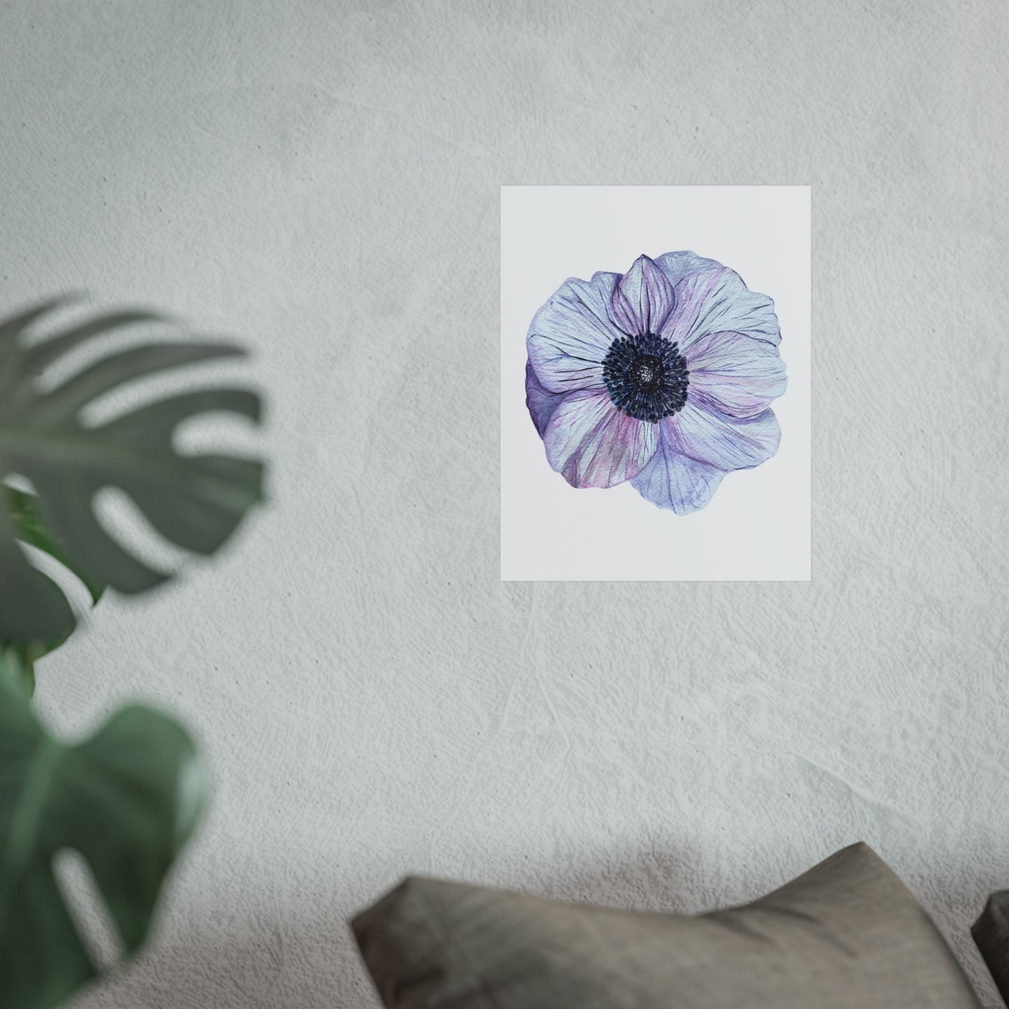 Anemone Watercolor Giclée Art Print — Purple Floral Wall Art