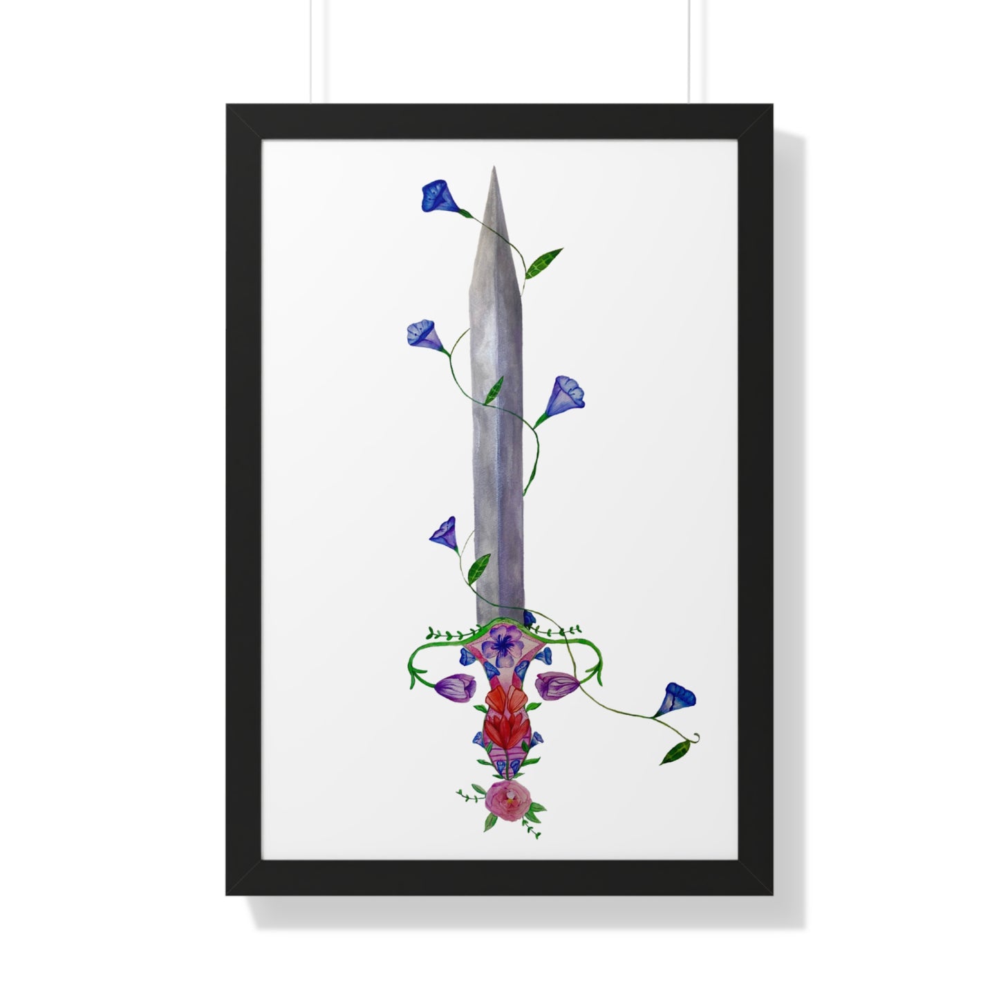 Floral Sword Art Print — Botanical Dagger Wall Art