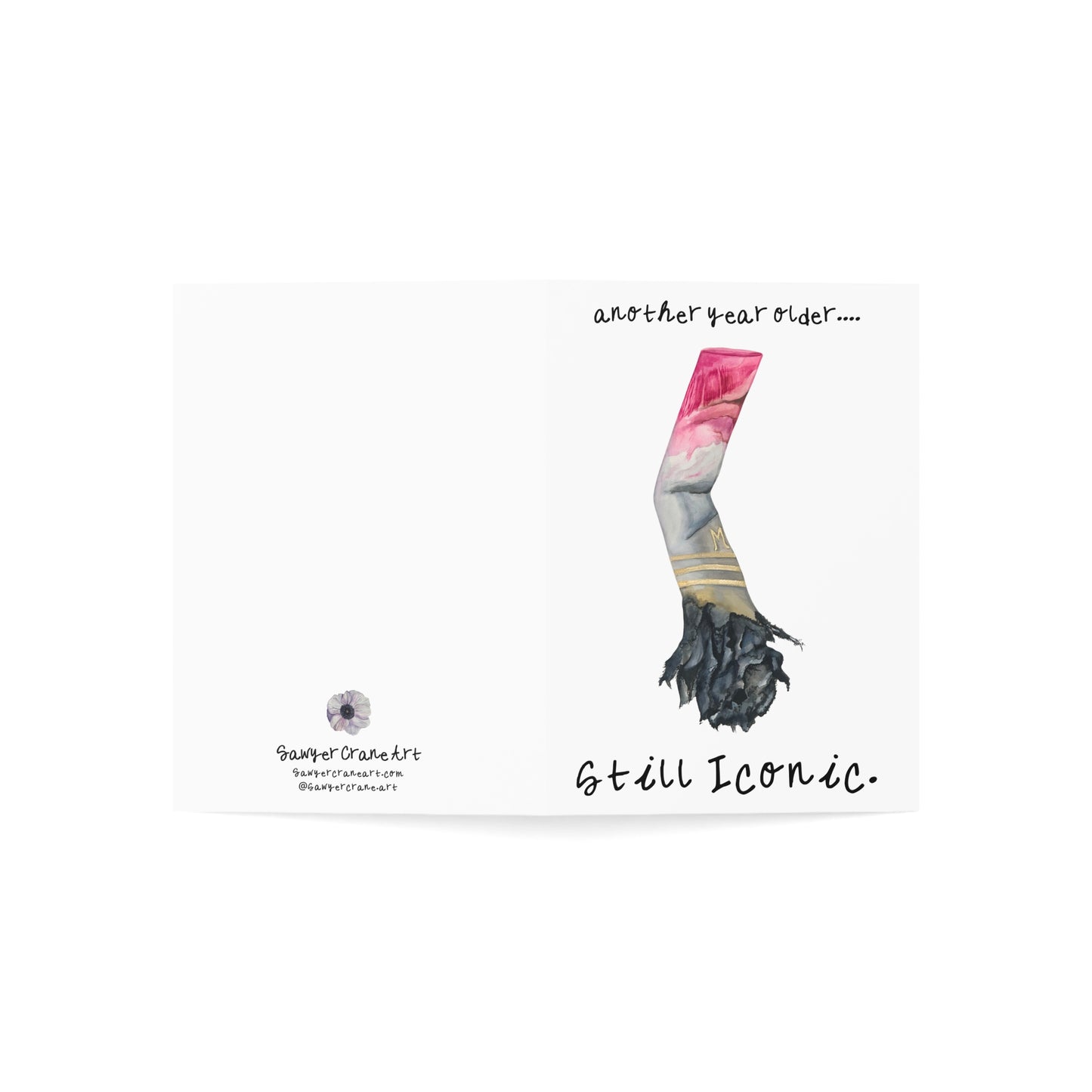 Iconic Feminist Pink Cigarette Lipstick Birthday Card