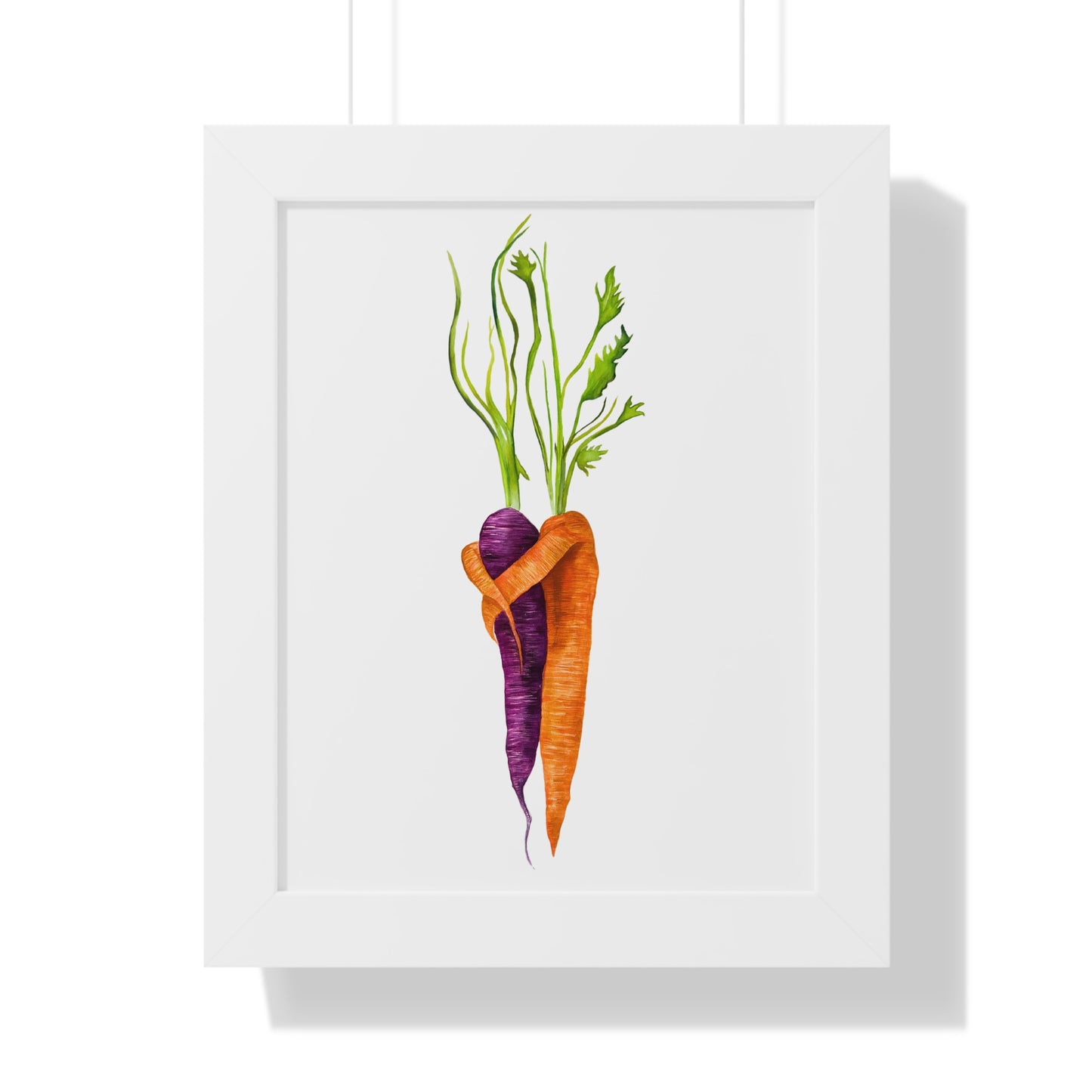 Watercolor Carrot Pair Botanical Art Print — Kitchen & Farmhouse Wall Decor