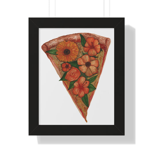Floral Pizza Slice Art Print