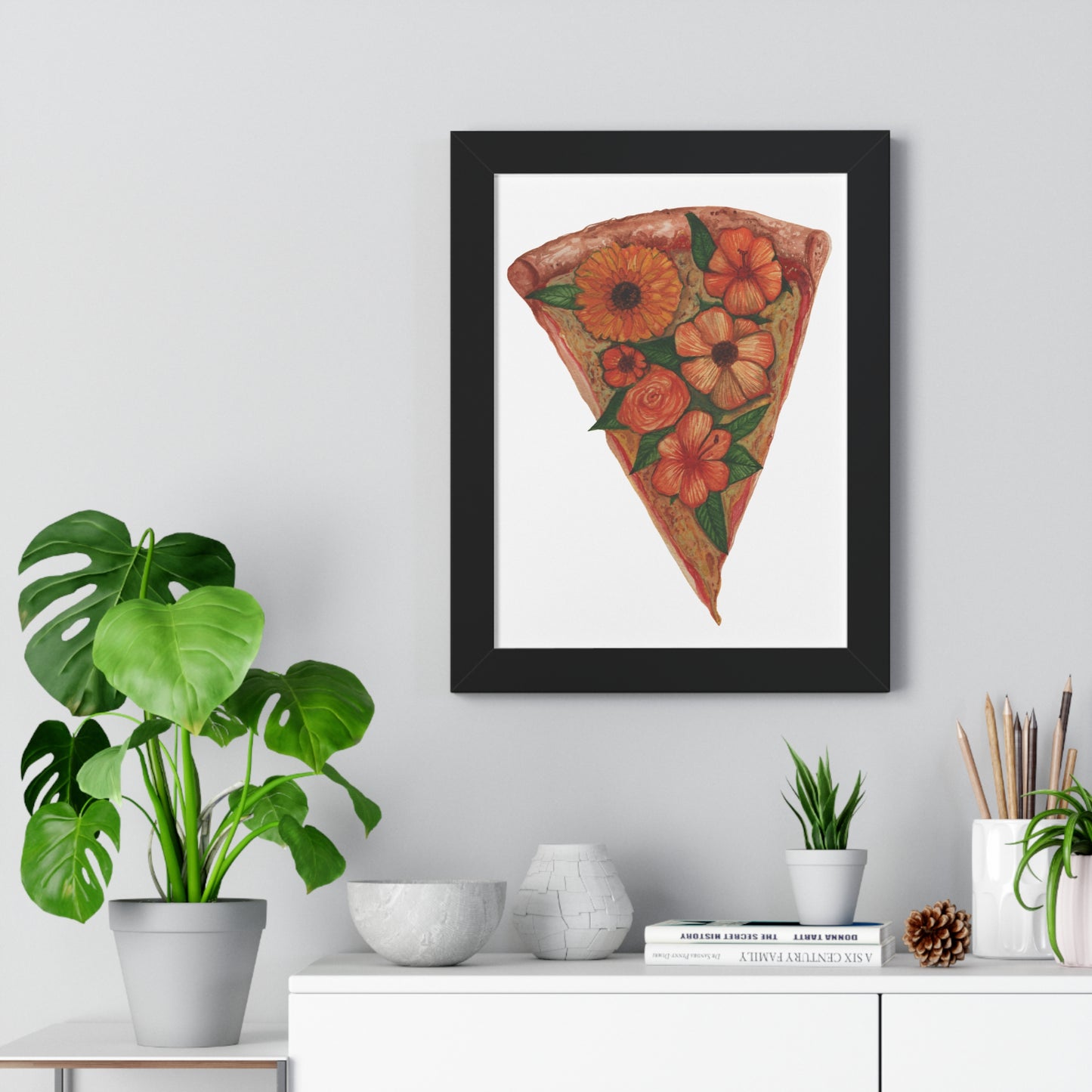Floral Pizza Slice Art Print