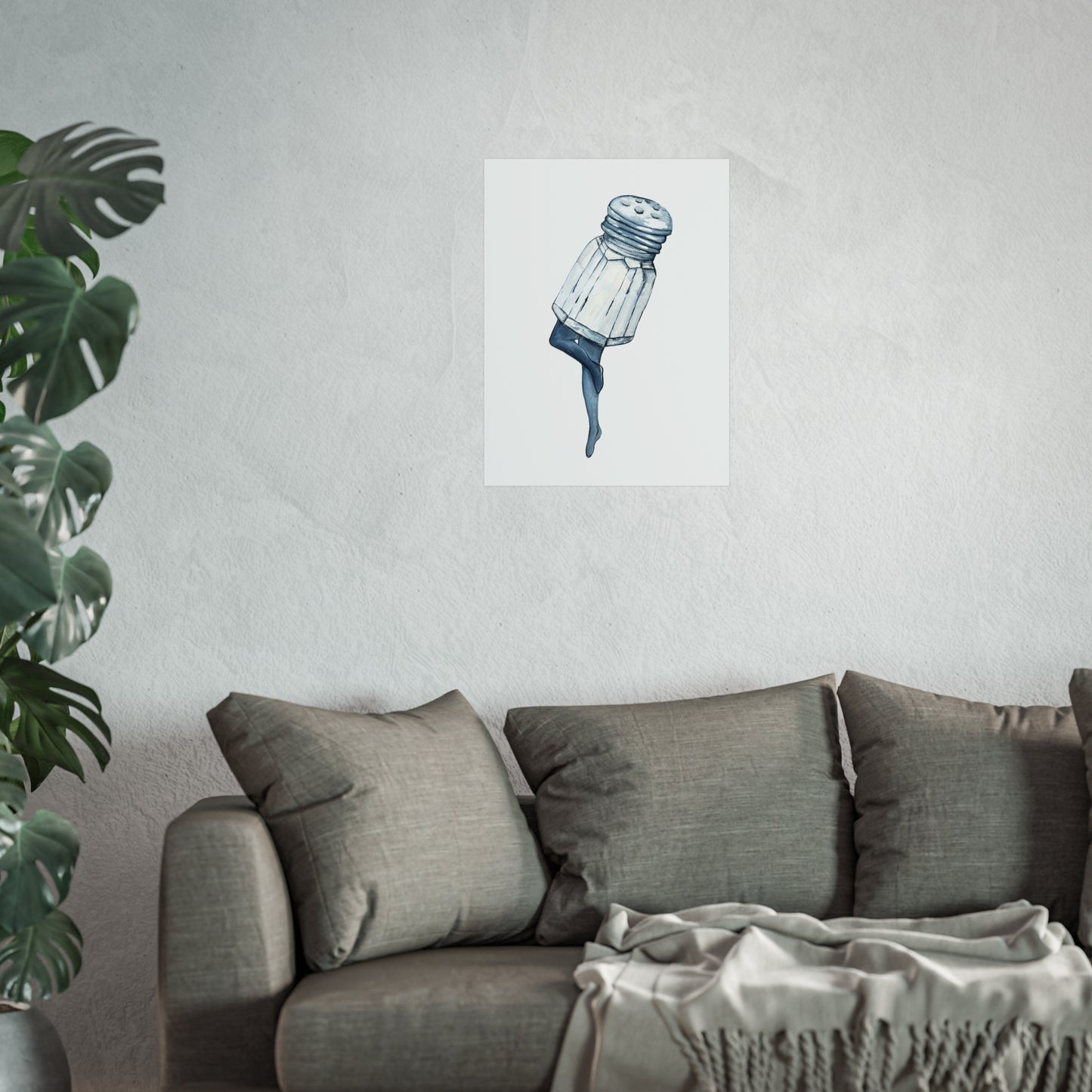 Salt Shaker Legs art Print Surreal Watercolor Poster
