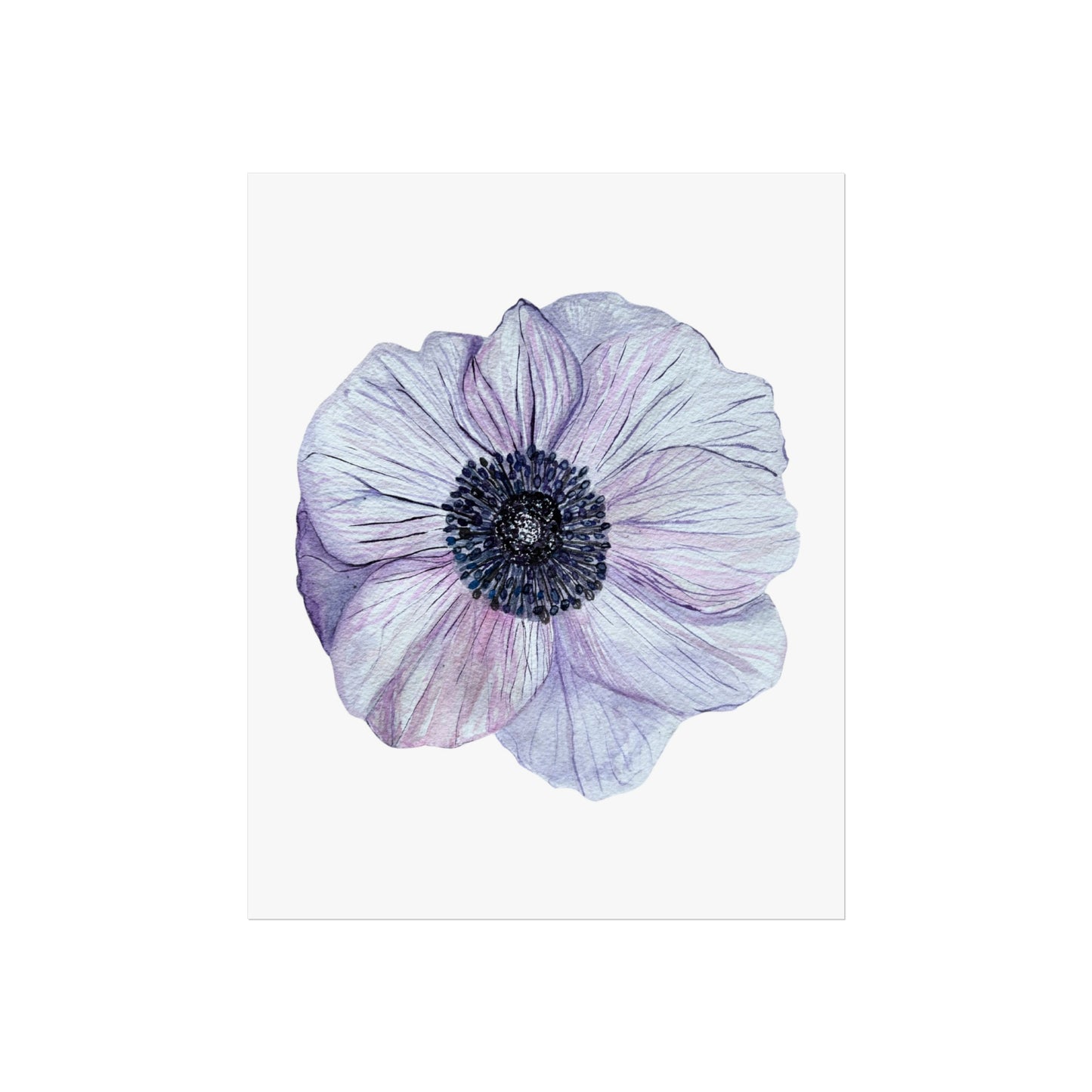 Anemone Watercolor Giclée Art Print — Purple Floral Wall Art