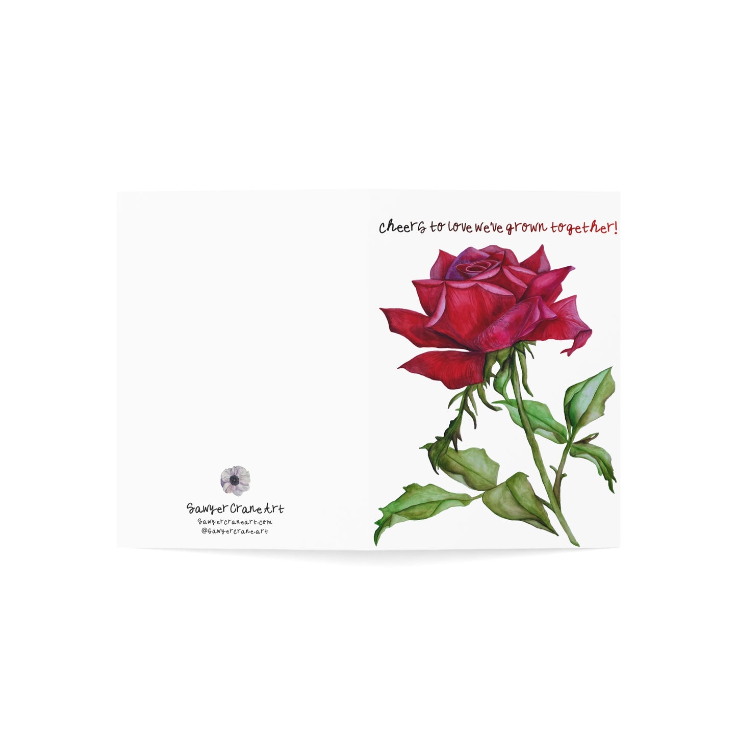 Red Rose Anniversary Card  - Love Grown Together