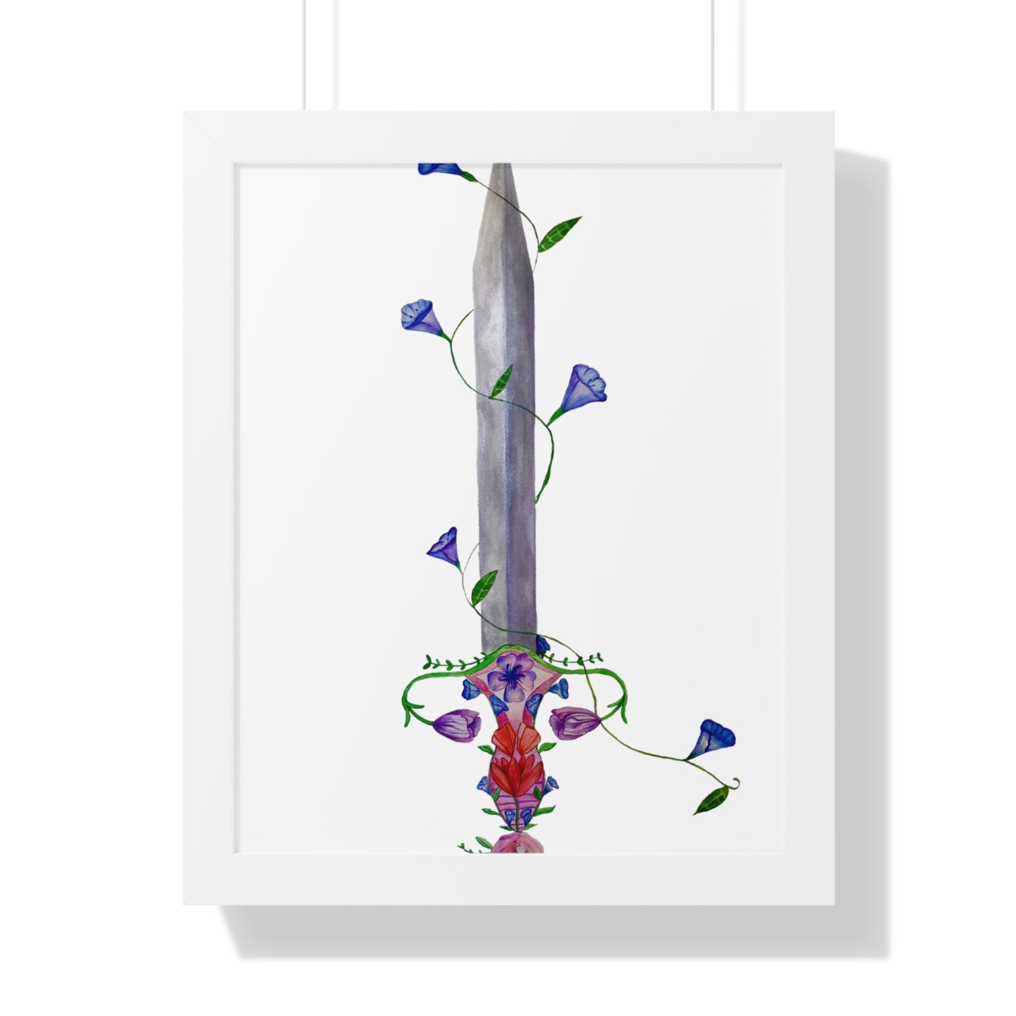 Floral Sword Art Print — Botanical Dagger Wall Art