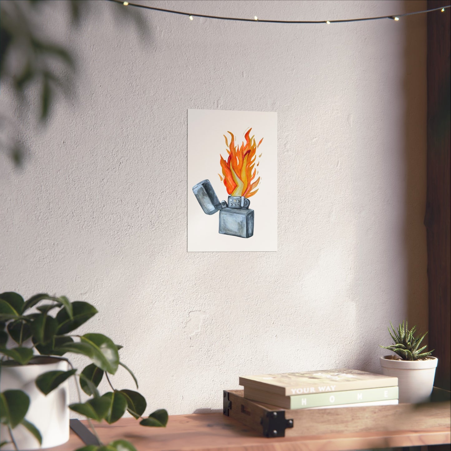 Lighter Legs Flame Giclée Art Print — Watercolor Fire Illustration