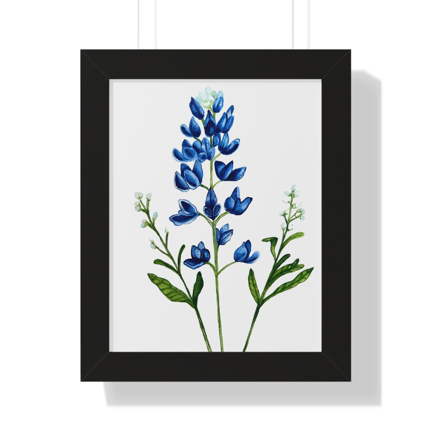 Framed Print — Bluebonnet Texas Watercolor Botanical Print
