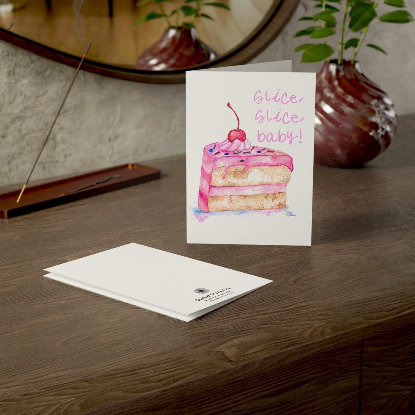 Slice, Slice, Baby - Birthday Cake Greeting Card