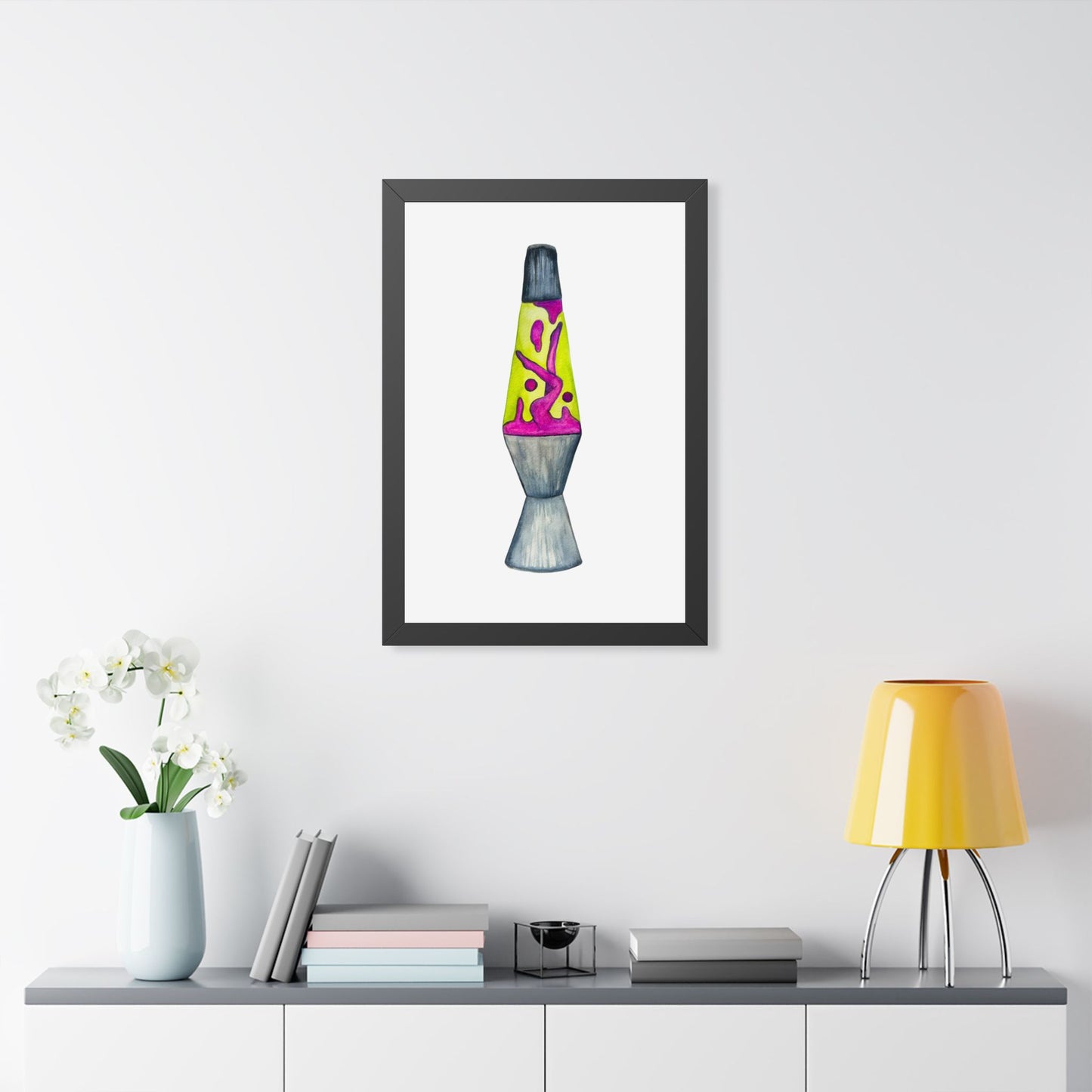 Lava Lamp Lady Framed Poster  Retro Neon Home Wall Art