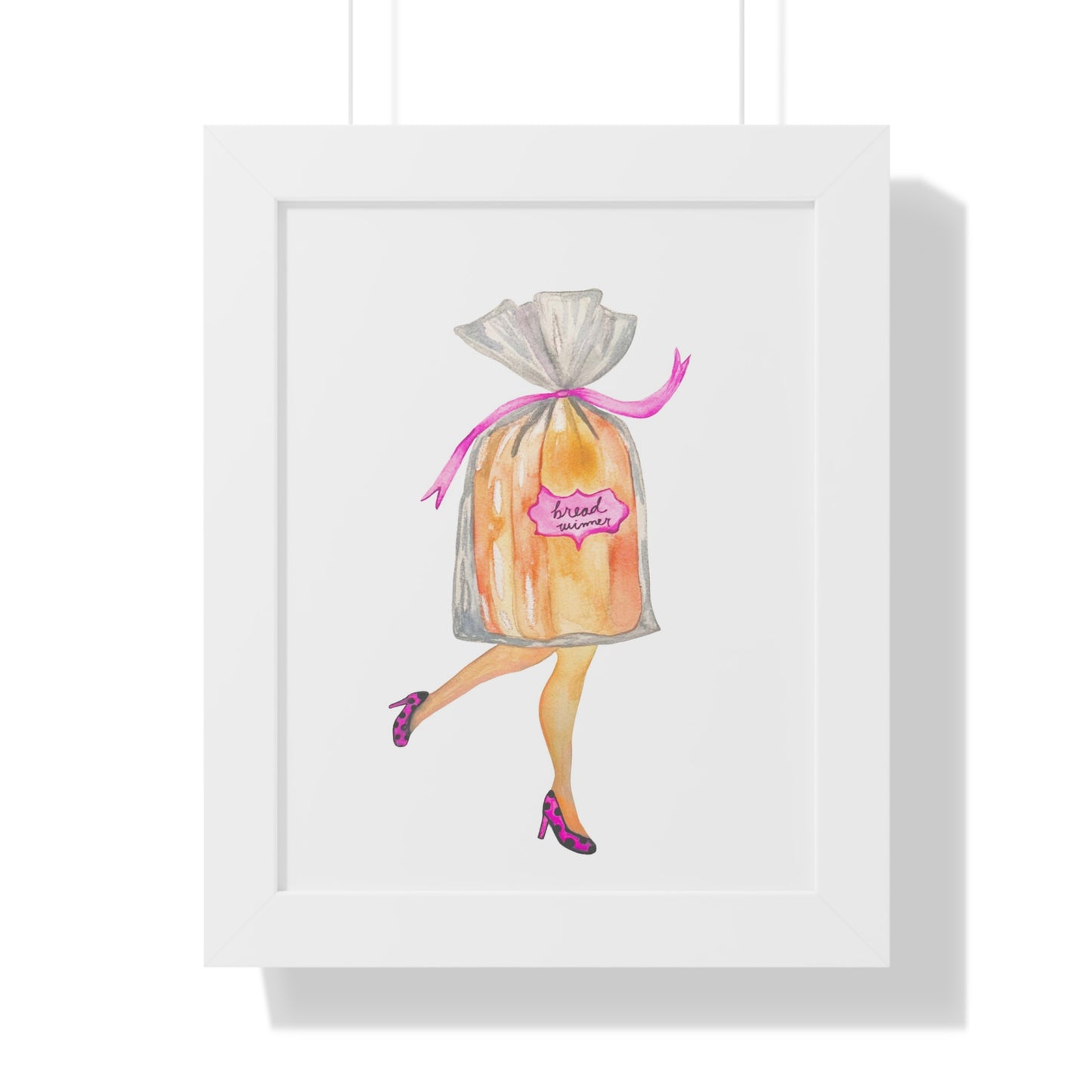 Framed Art Print — Whimsical 'Bread Winner' Art Print