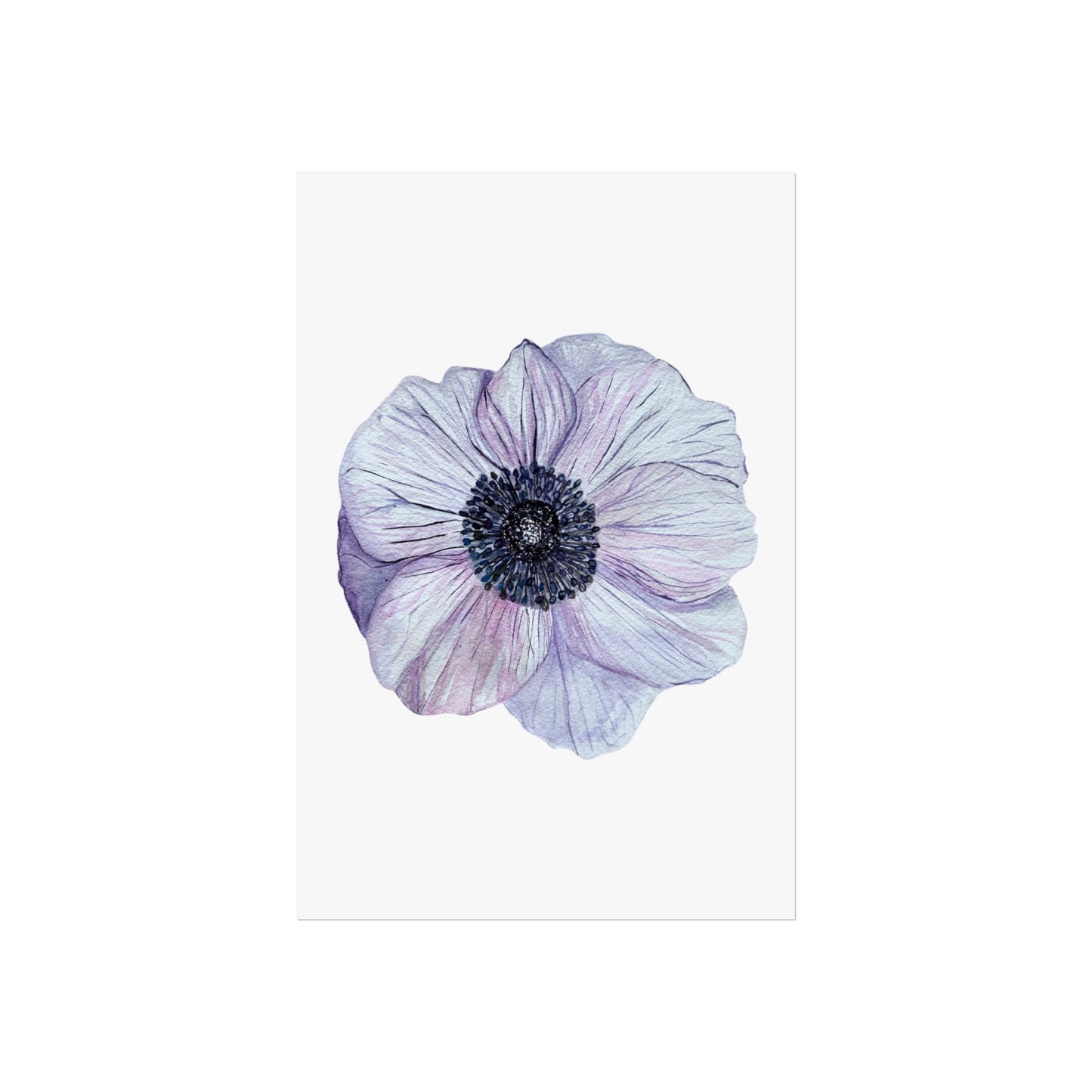Anemone Watercolor Giclée Art Print — Purple Floral Wall Art