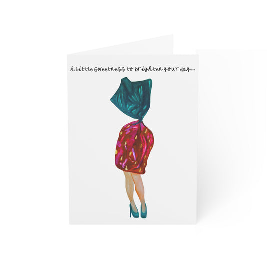 Greeting Card — "A Little Sweetness to Brighten Your Day" Dessert Dress Illustration (1/10/30/50pcs)