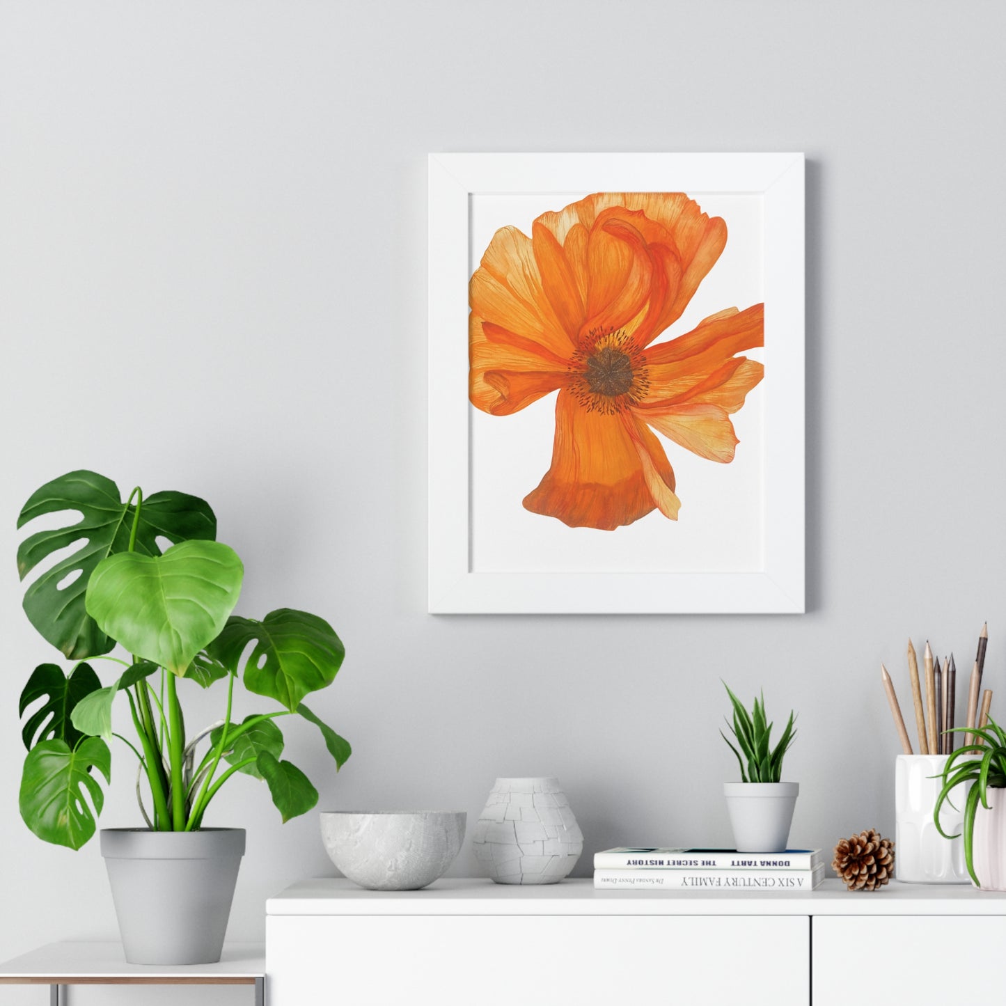 Framed Print – Orange Poppy Floral Art Print