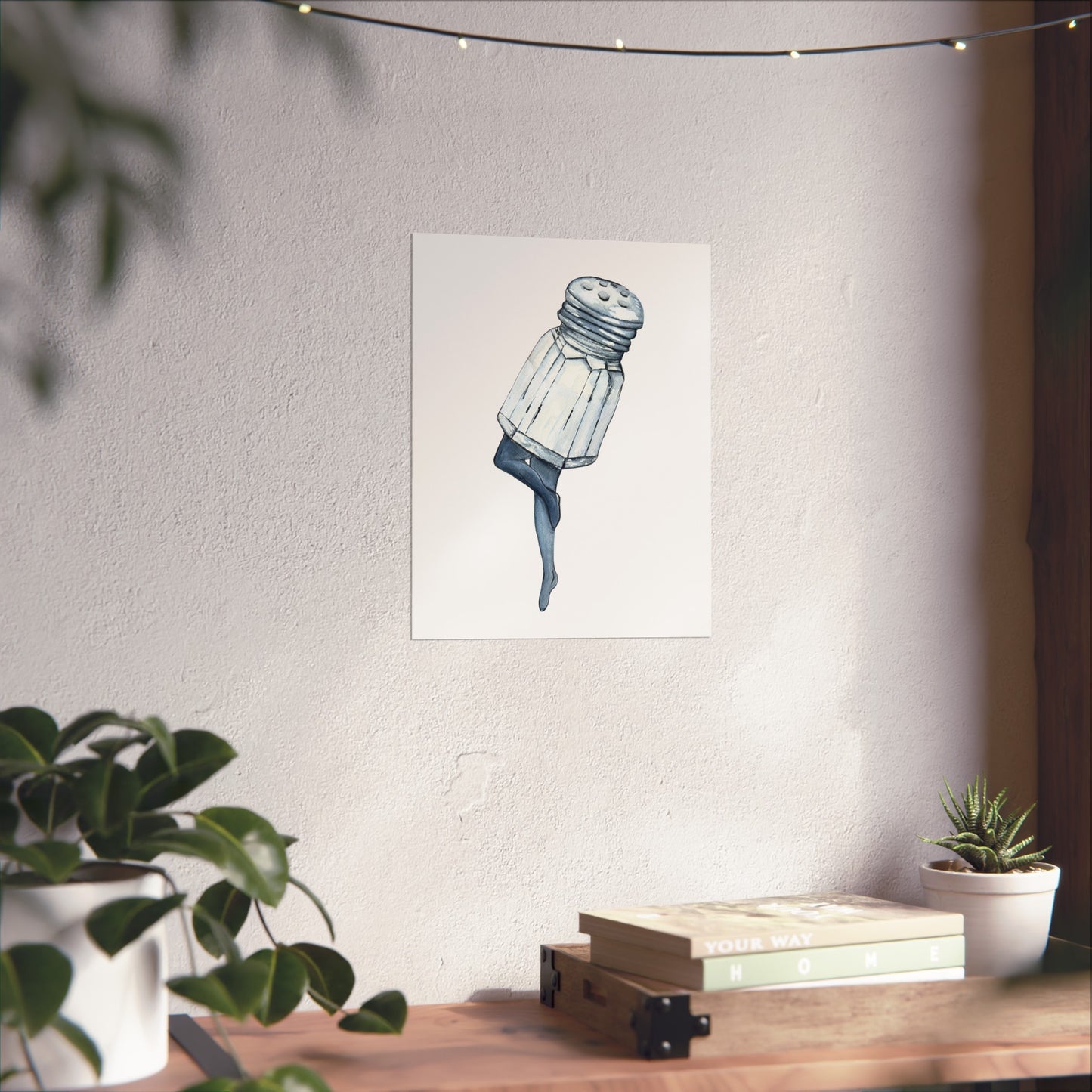 Salt Shaker Legs art Print Surreal Watercolor Poster