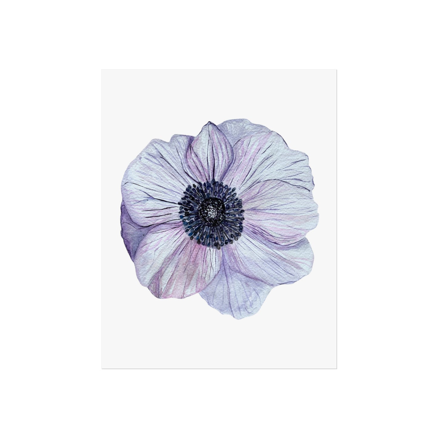 Anemone Watercolor Giclée Art Print — Purple Floral Wall Art