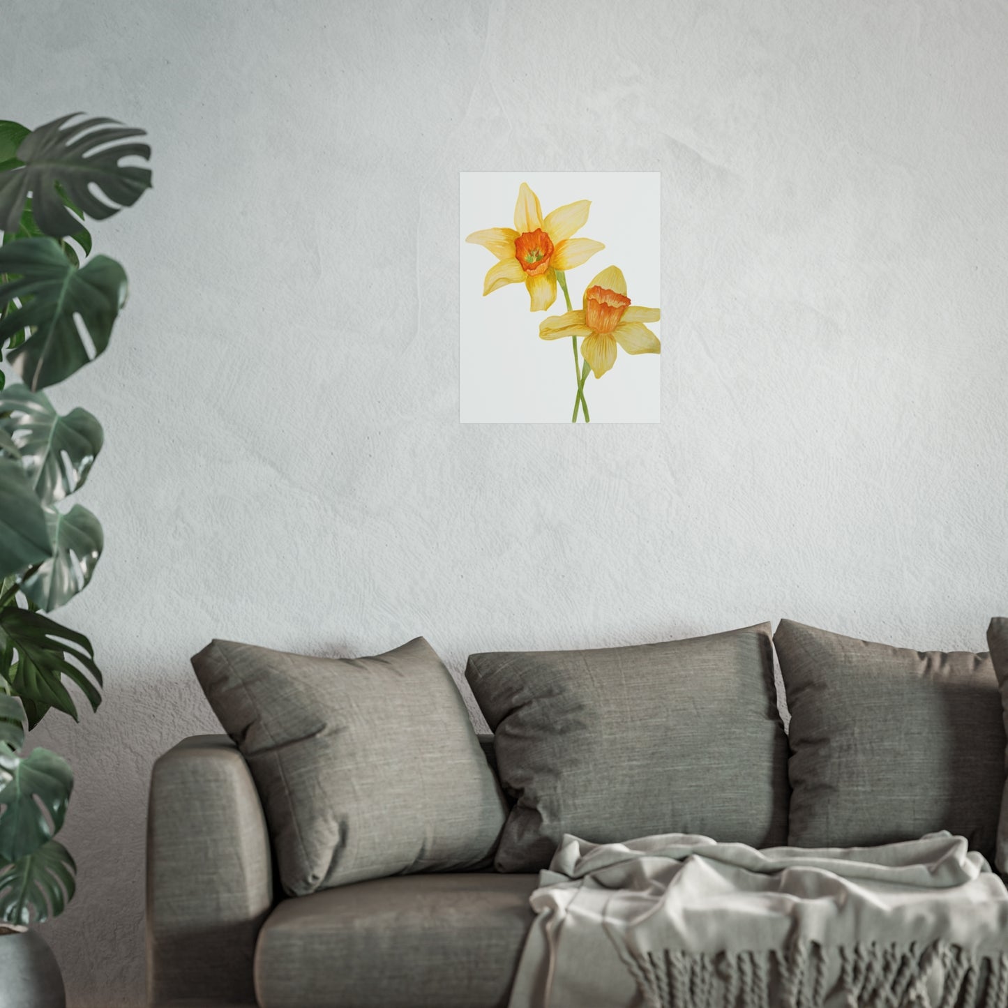 Daffodil Watercolor Giclée Art Print — Yellow Spring Floral Wall Art