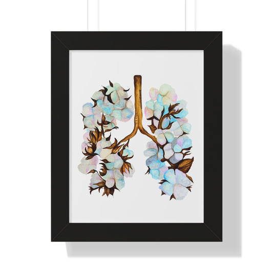 Framed Print- Botanical Lungs Art Print (Cotton Plant Lung Illustration)