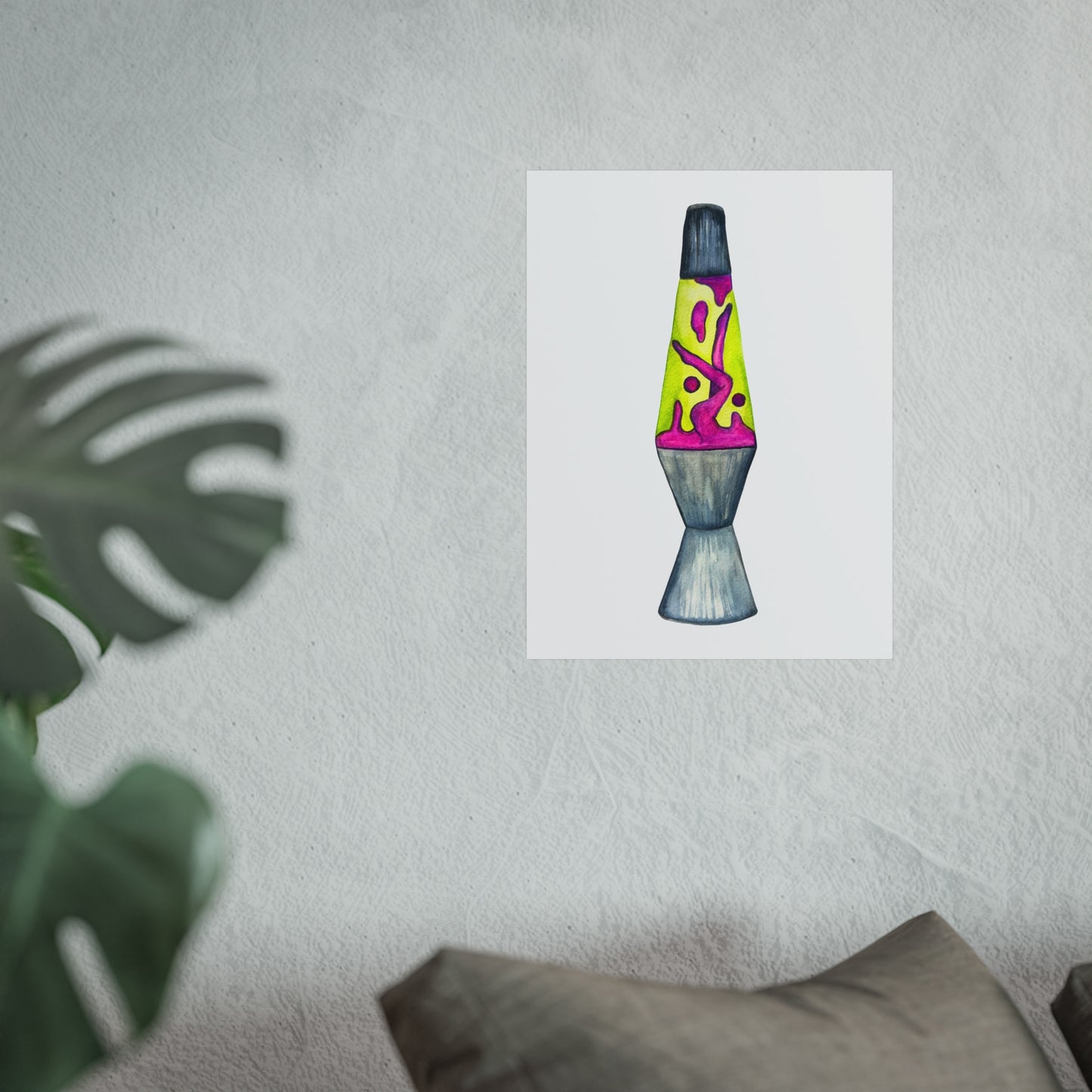 Lava Lamp Lady Fine Art Poster  Retro Neon Home Decor Print