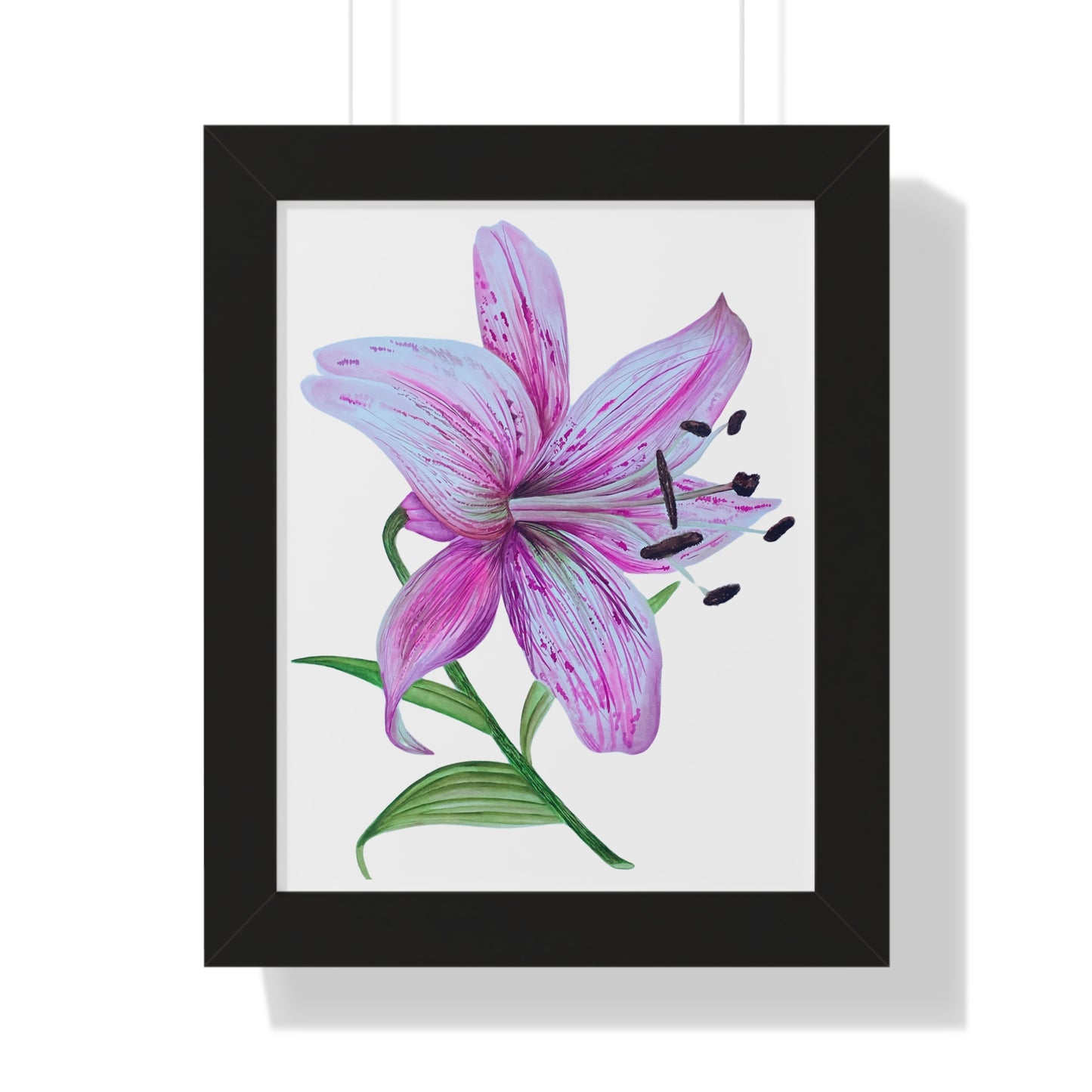 Framed Art Print - Pink Tiger Lily Botanical Wall Art