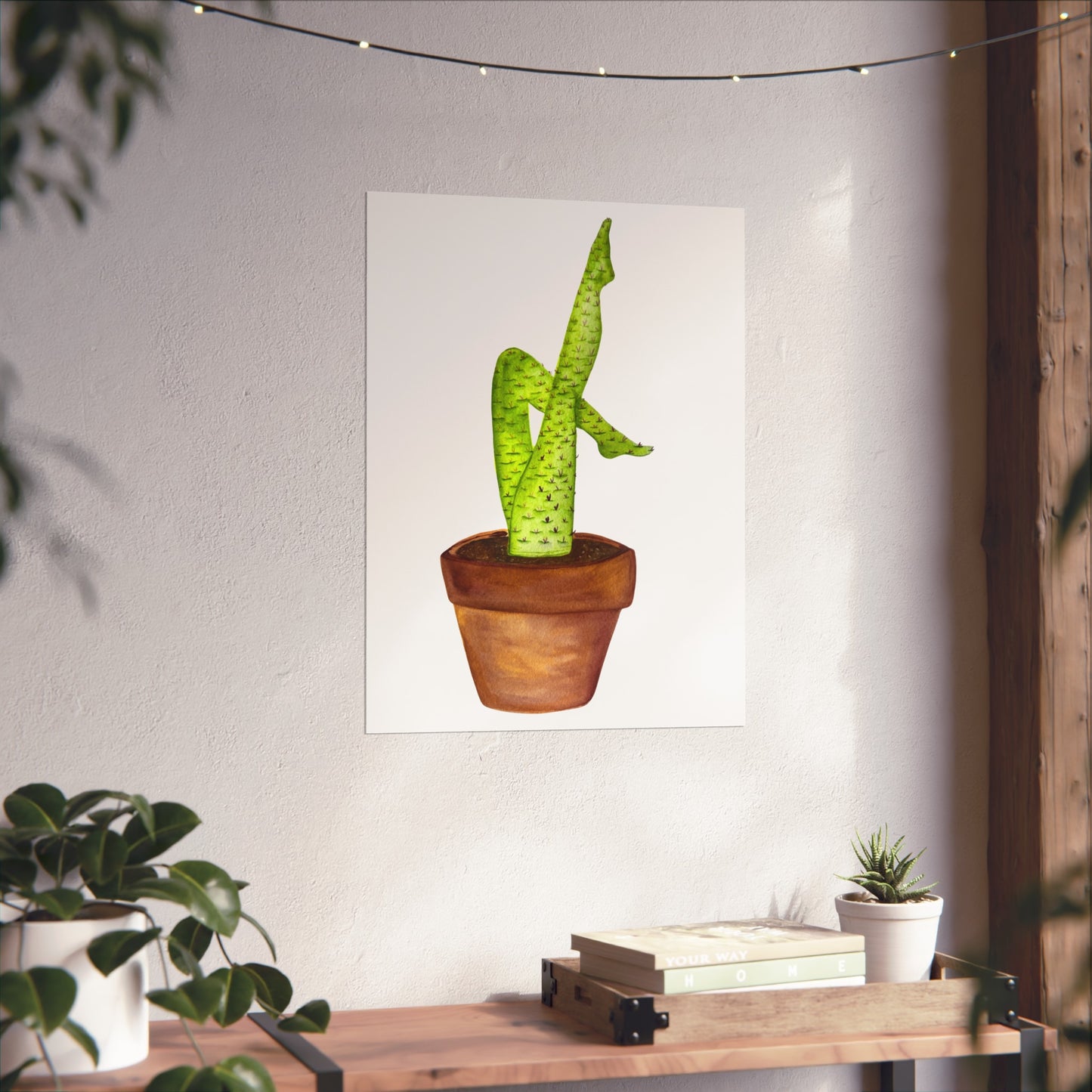 Potted Cactus Legs Print