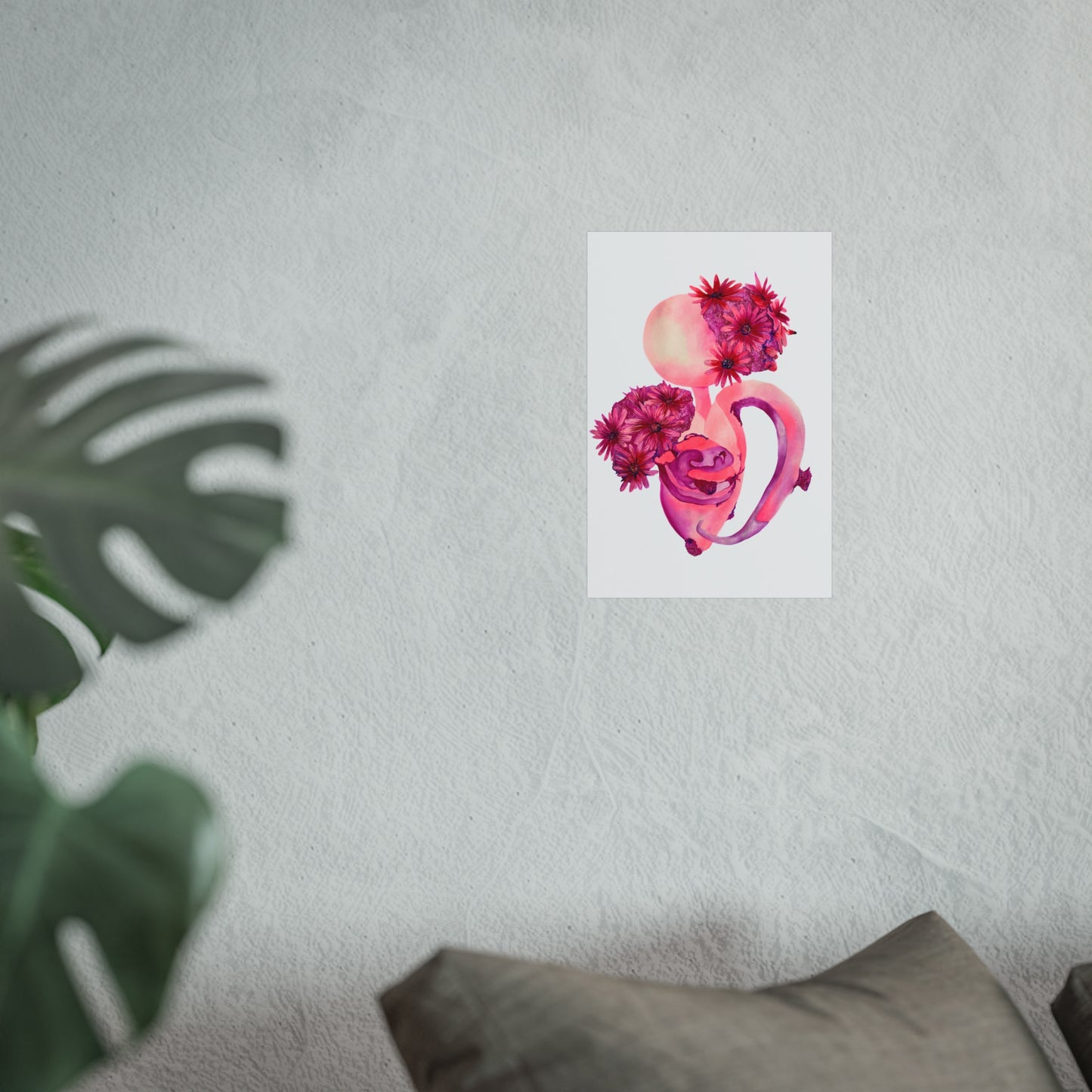 Pink Floral "Femininity Rising"  Giclée Art Print — Watercolor Abstract