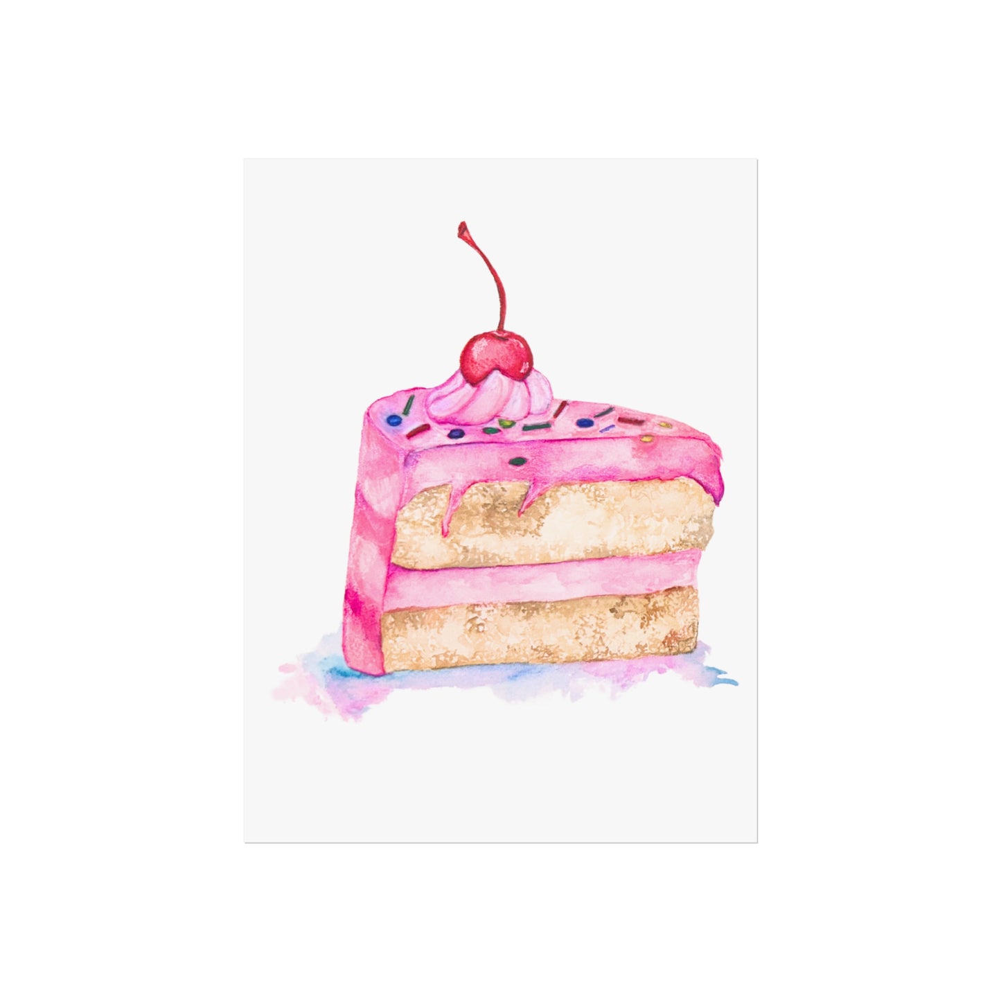 Pink Slice of Cake Giclée Art Print
