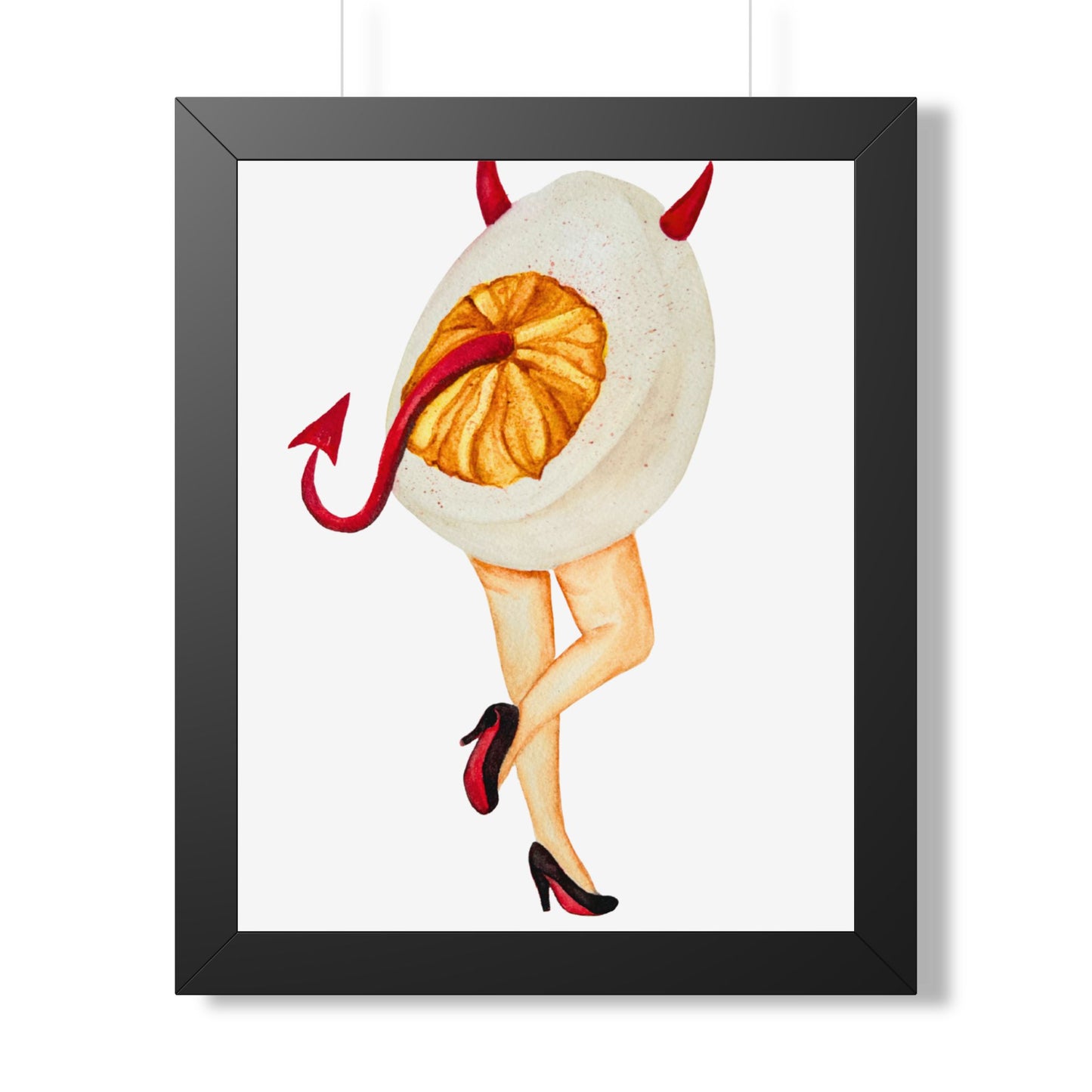 Devilish Egg Darling Quirky Pinup Art Framed Print
