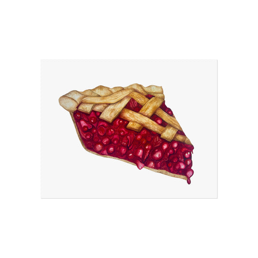 Cherry Pie Slice Giclée Art Print — Whimsical Kitchen Wall Decor