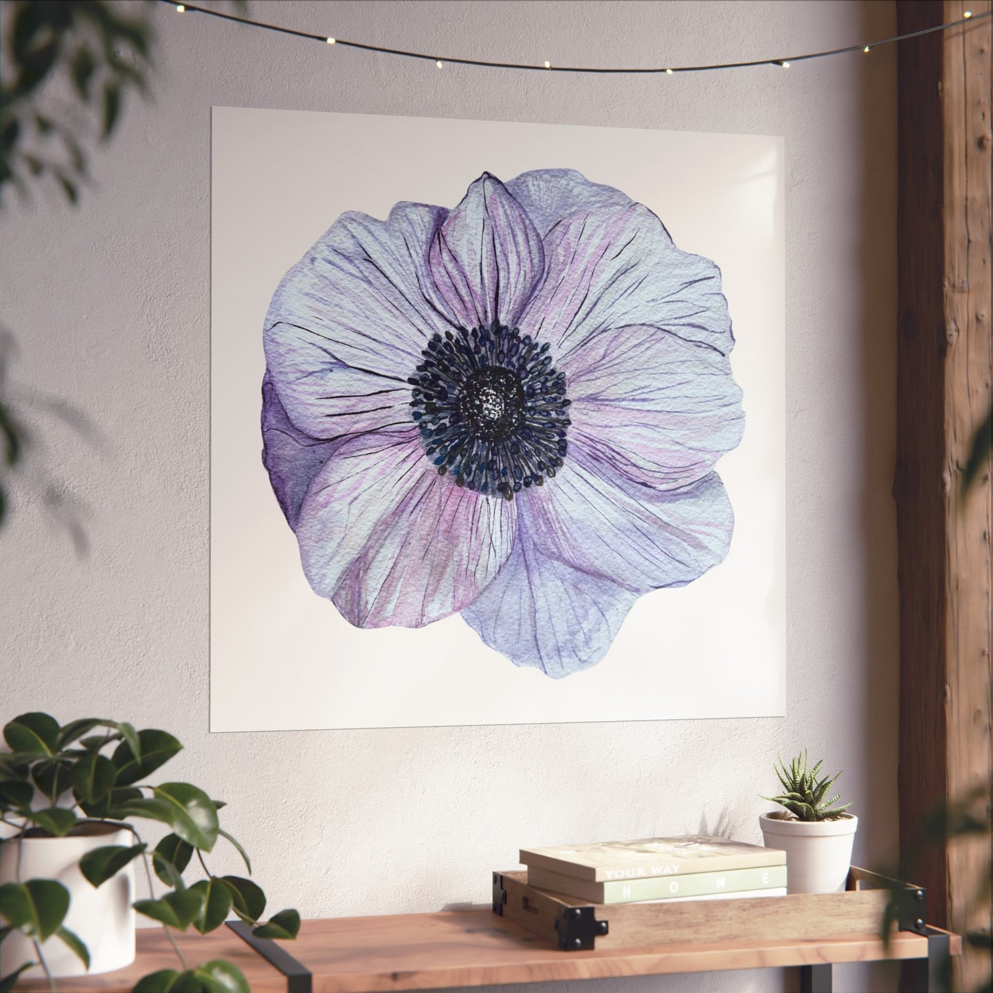 Anemone Watercolor Giclée Art Print — Purple Floral Wall Art