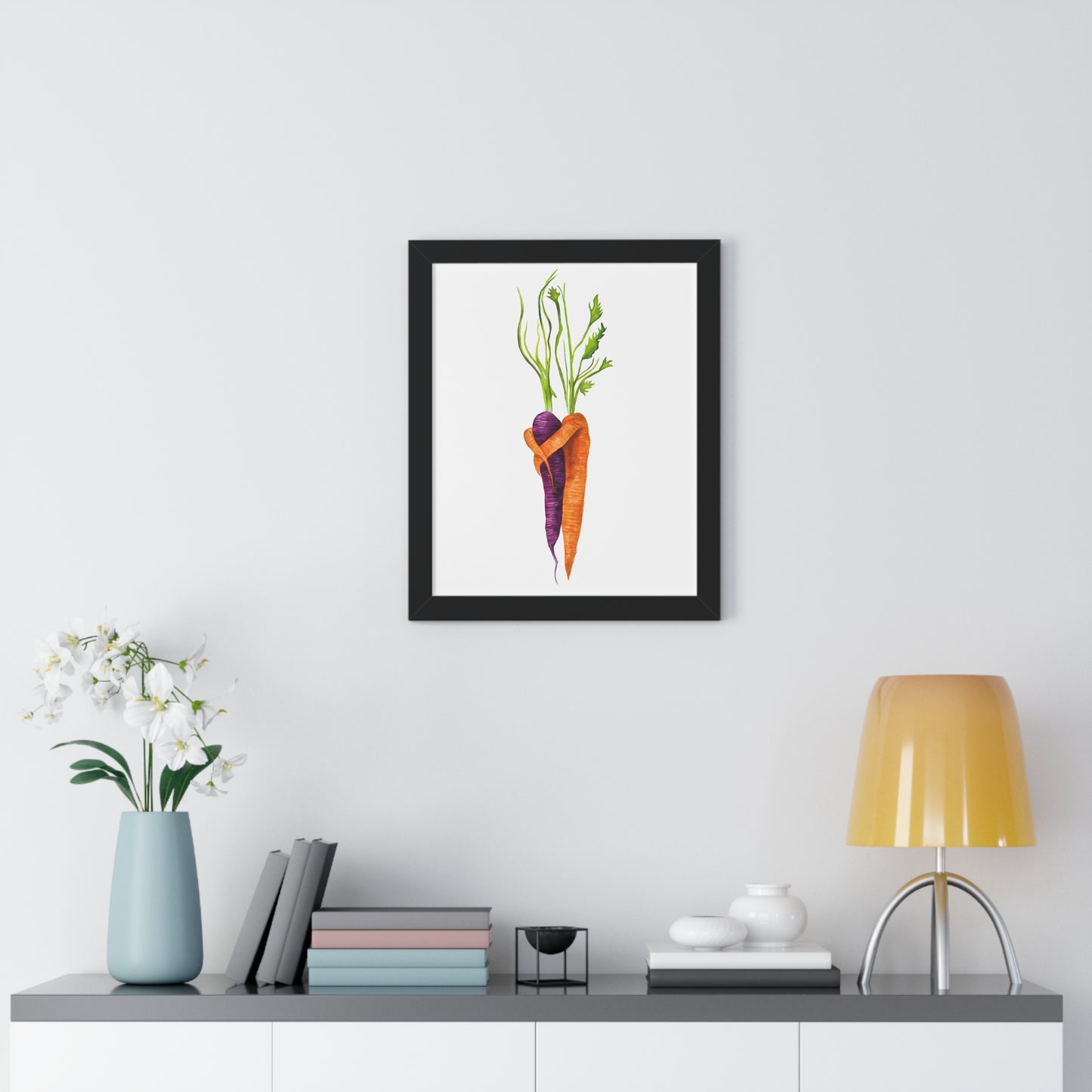 Watercolor Carrot Pair Botanical Art Print — Kitchen & Farmhouse Wall Decor